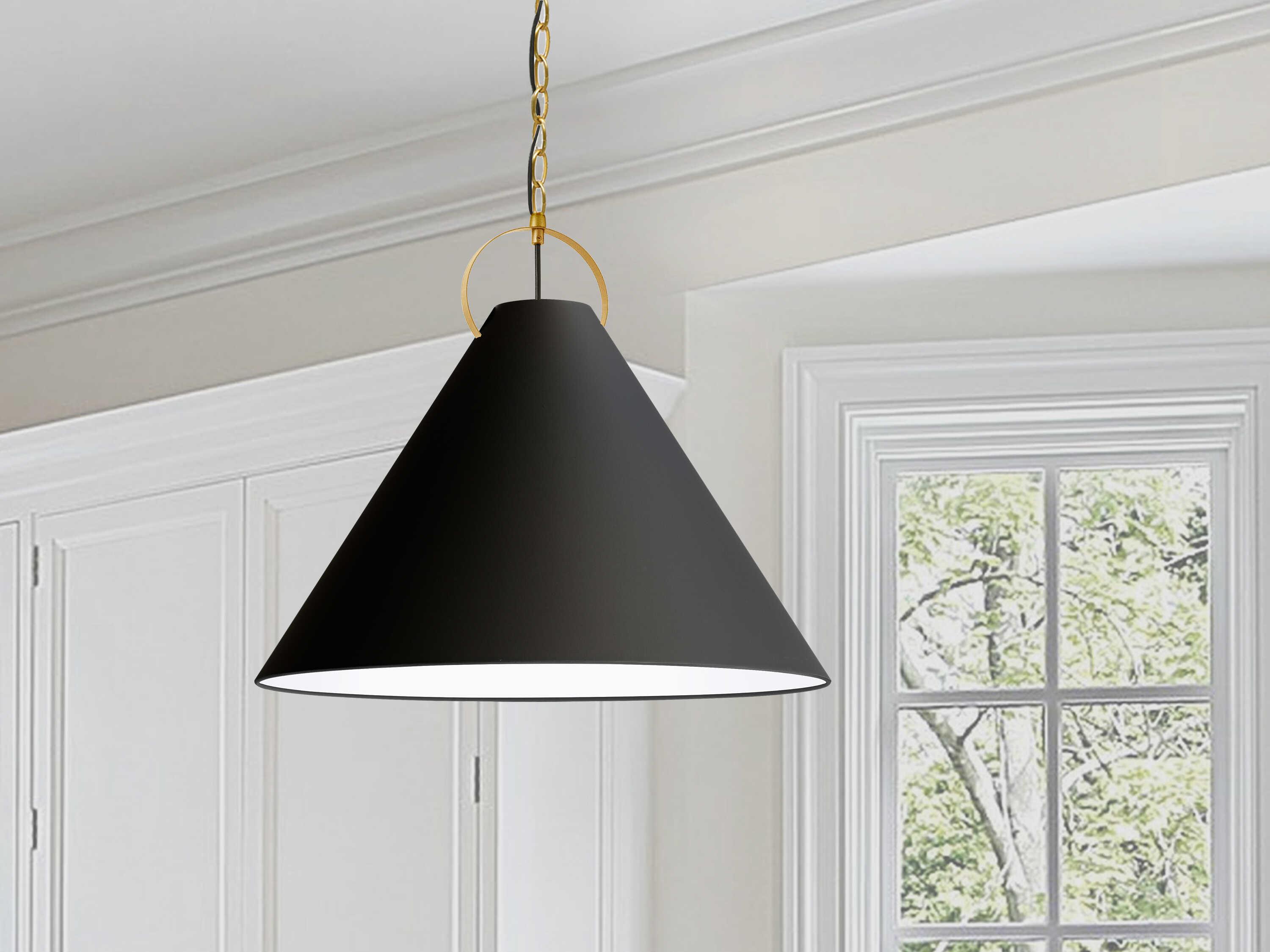 Dainolite Princeton 1-Light Black Aged Brass Pendant