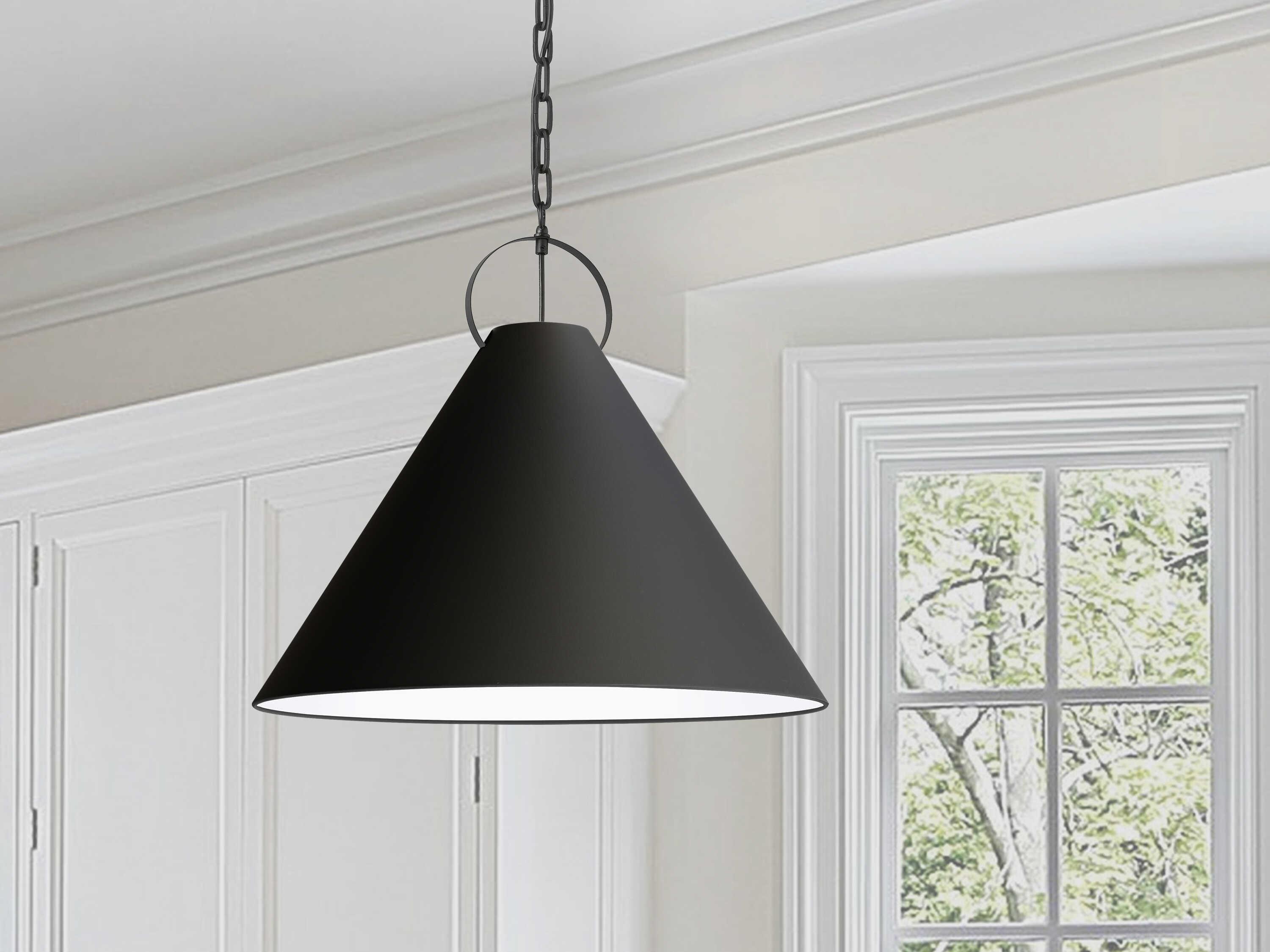 Dainolite Princeton 1-Light Matte Black Pendant