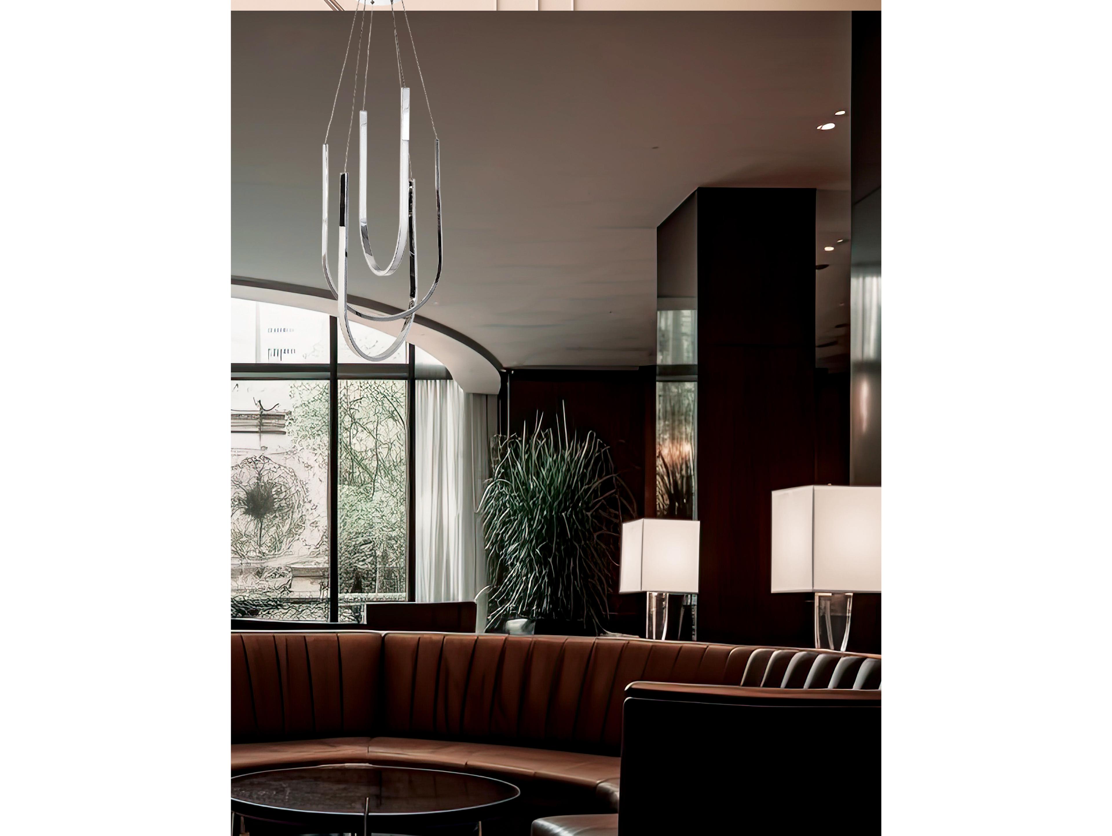 Dainolite Pacari 3-Light Polished Chrome White Pendant