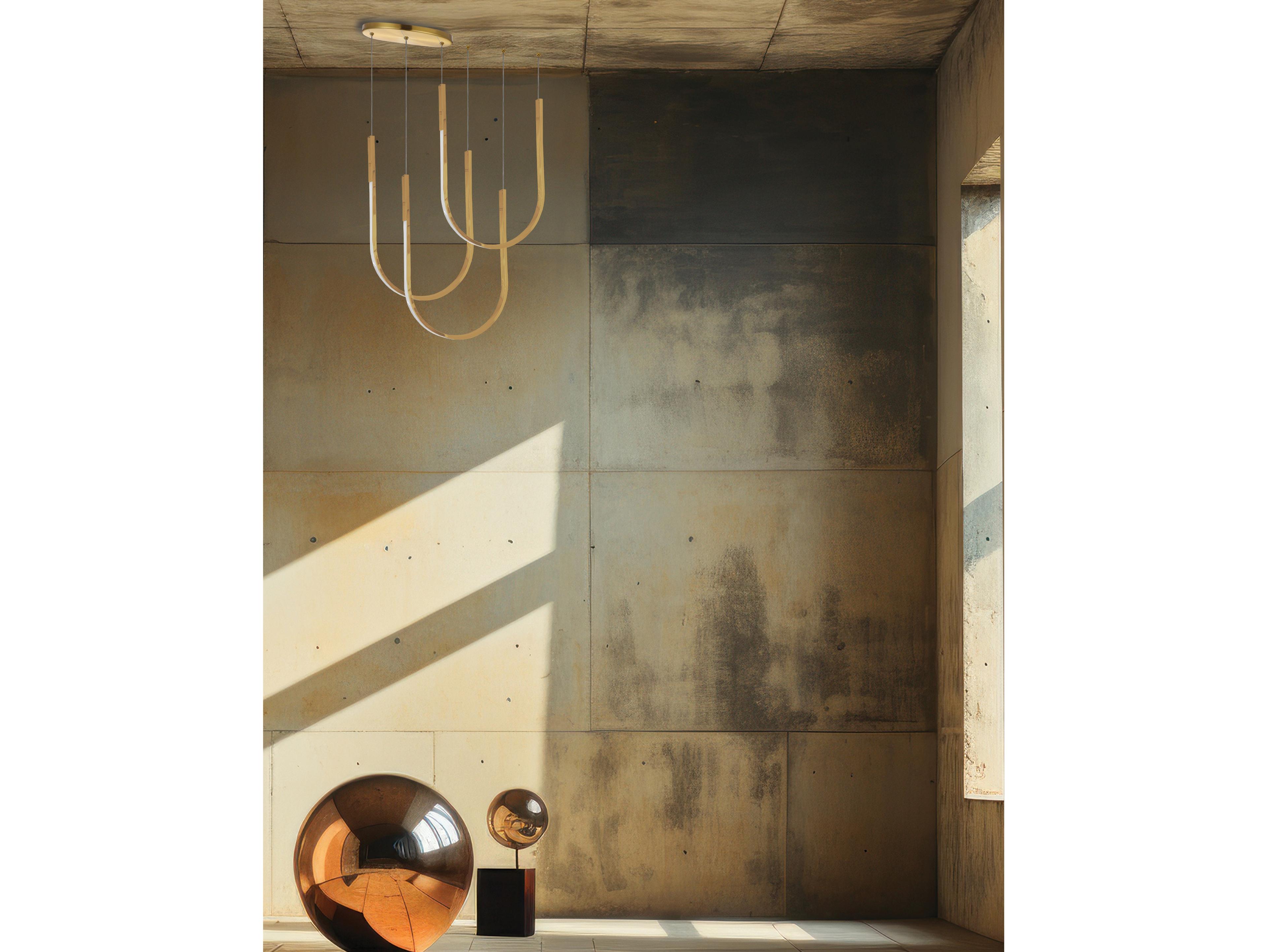 Dainolite Pacari 3-Light Aged Brass White Pendant