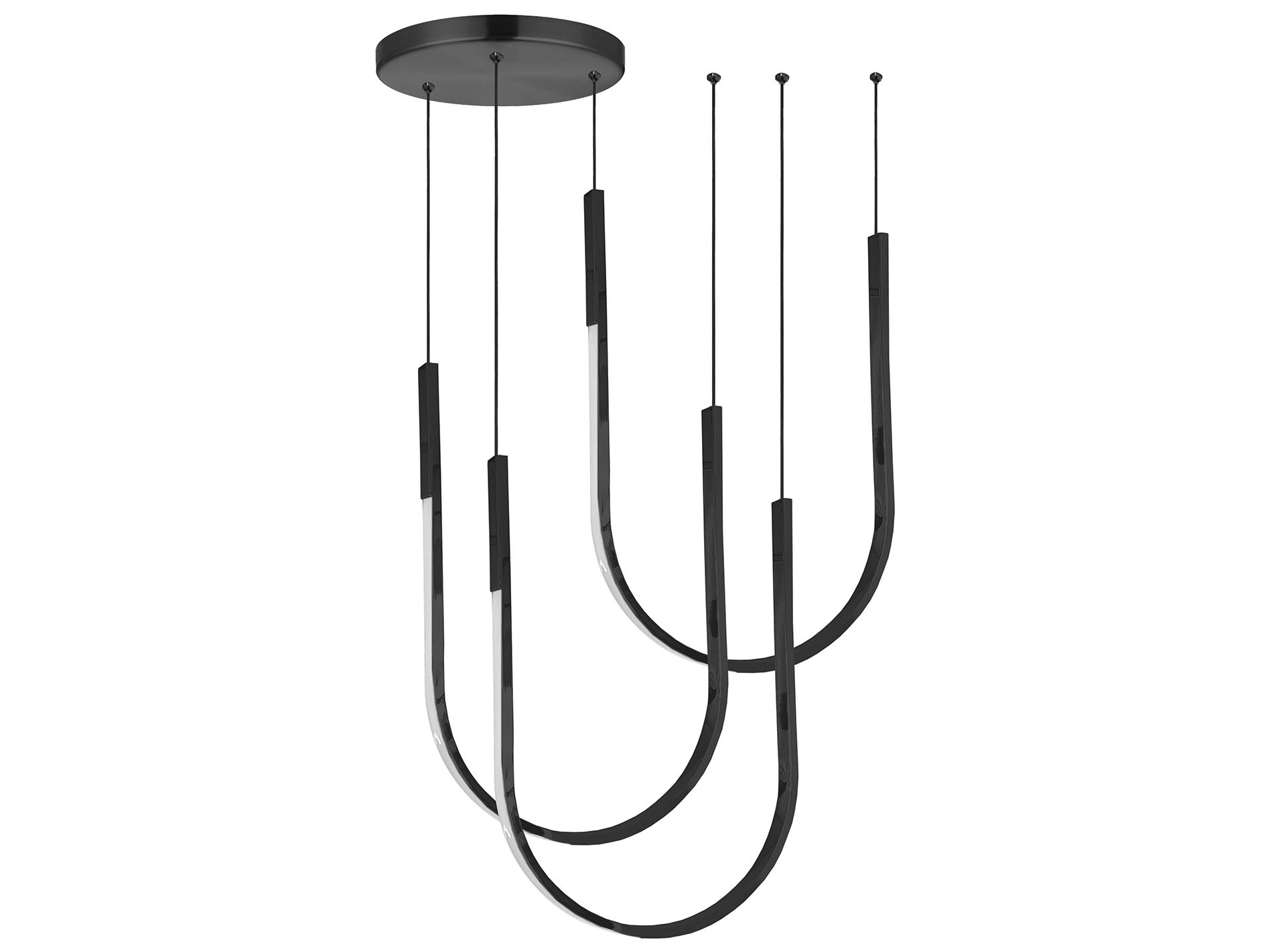 Dainolite Pacari 3-Light Matte Black White Pendant