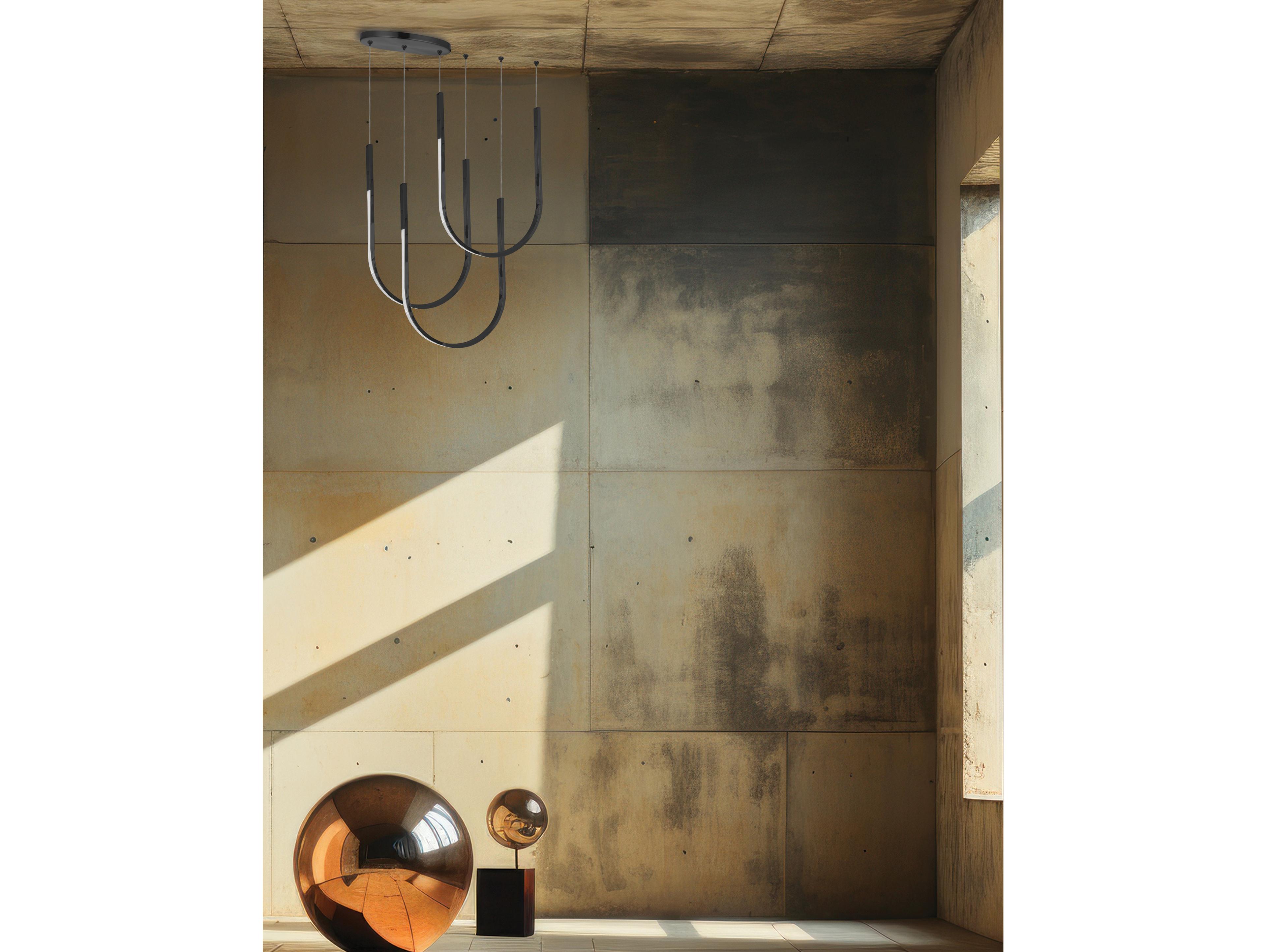 Dainolite Pacari 3-Light Matte Black White Pendant