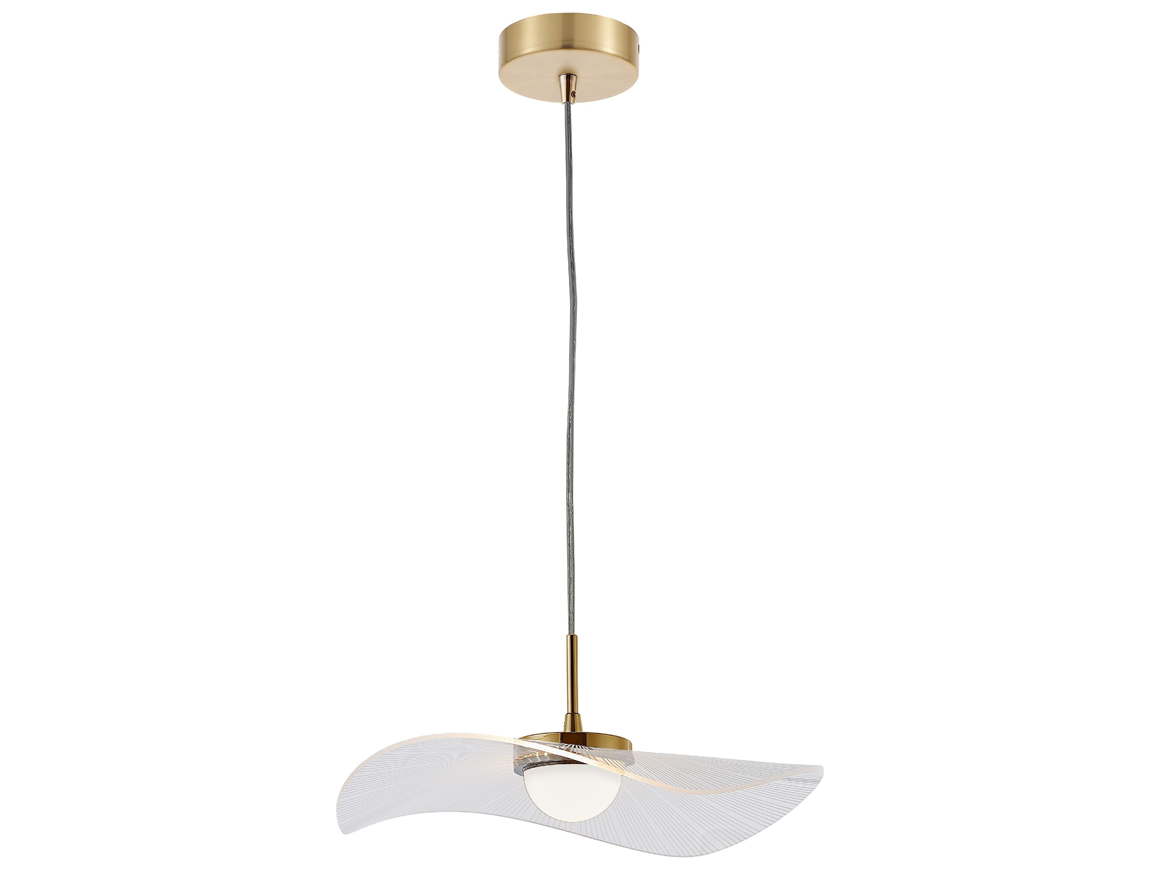 Dainolite Percival 1-Light Clear White Aged Brass Pendant