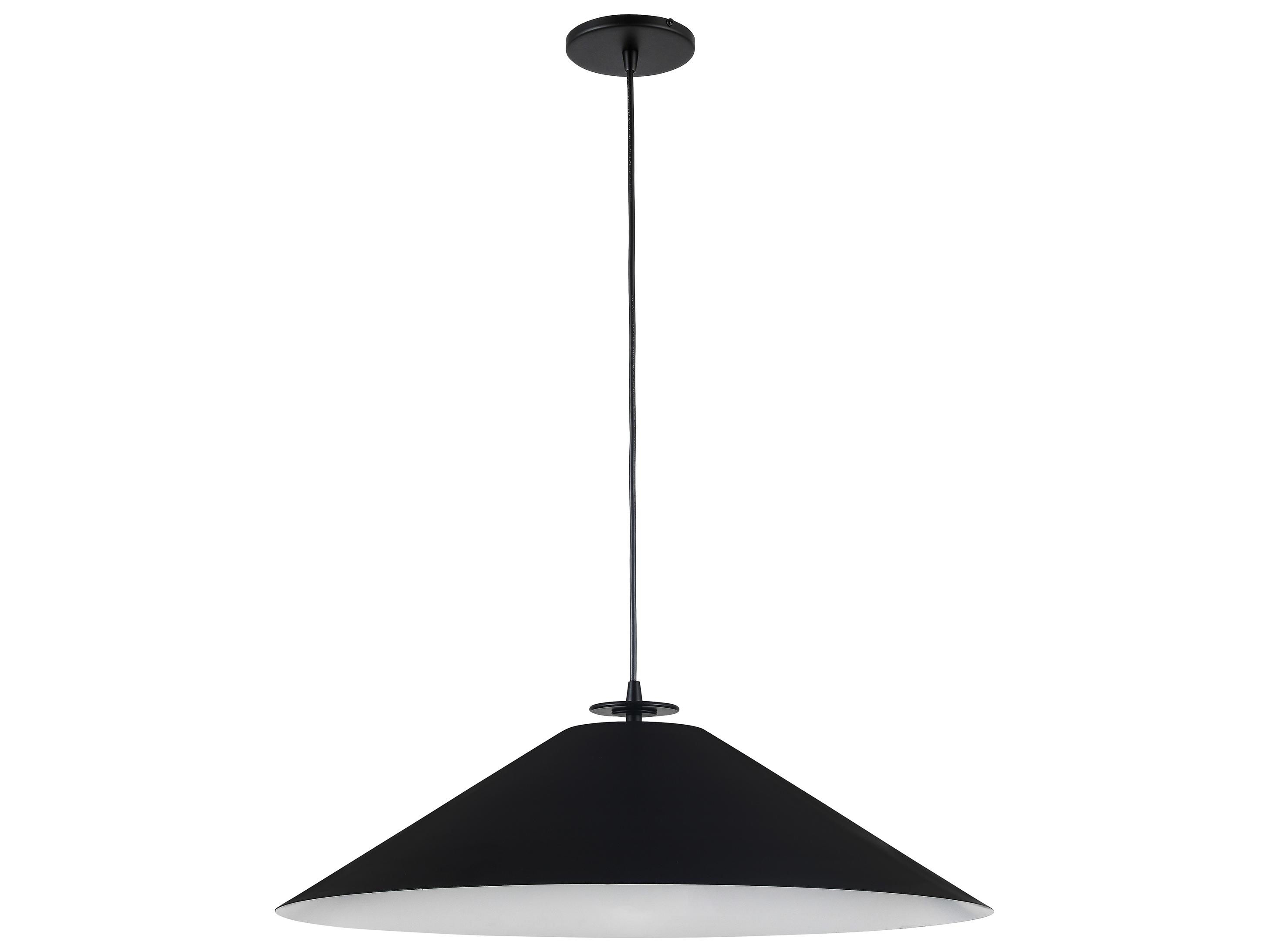 Dainolite Prudence 1-Light Matte Black White Pendant