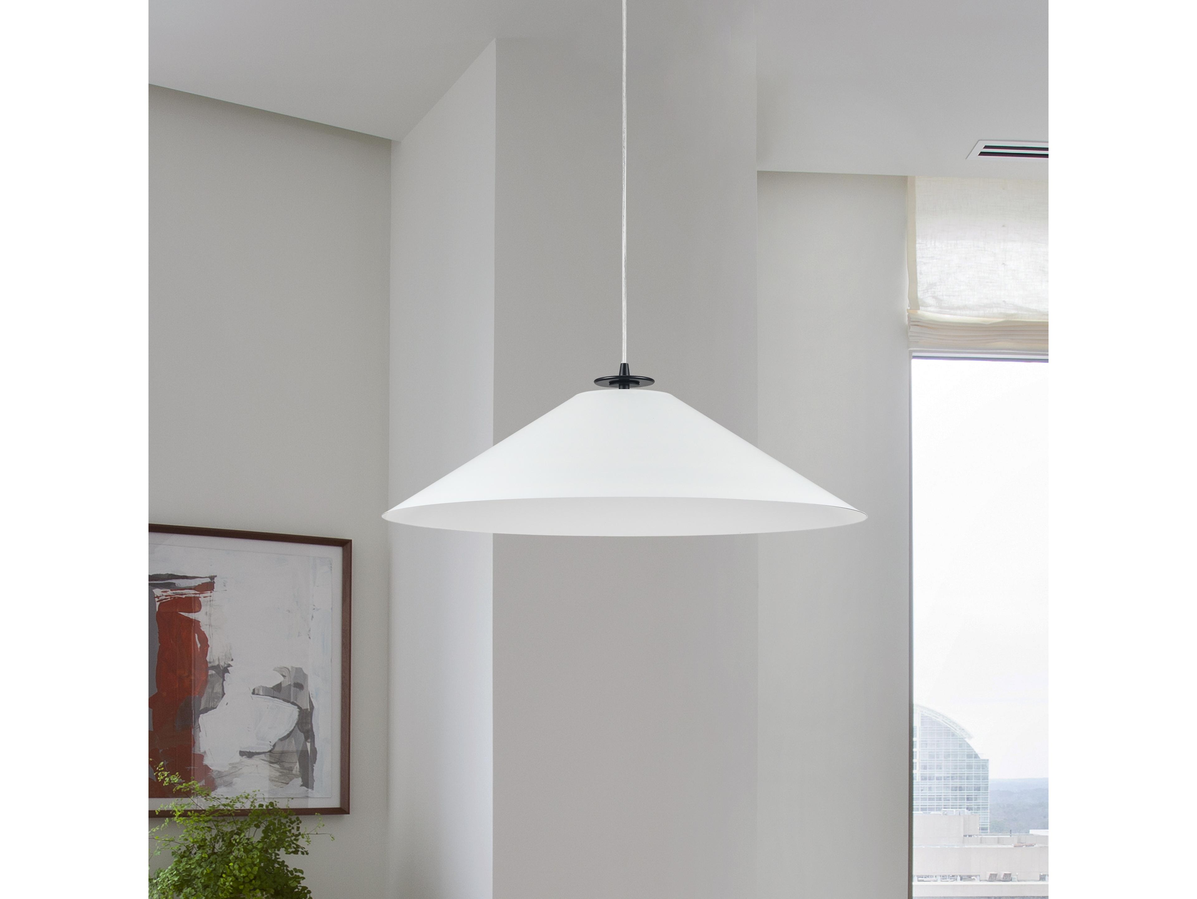 Dainolite Prudence 1-Light Matte White Black Pendant