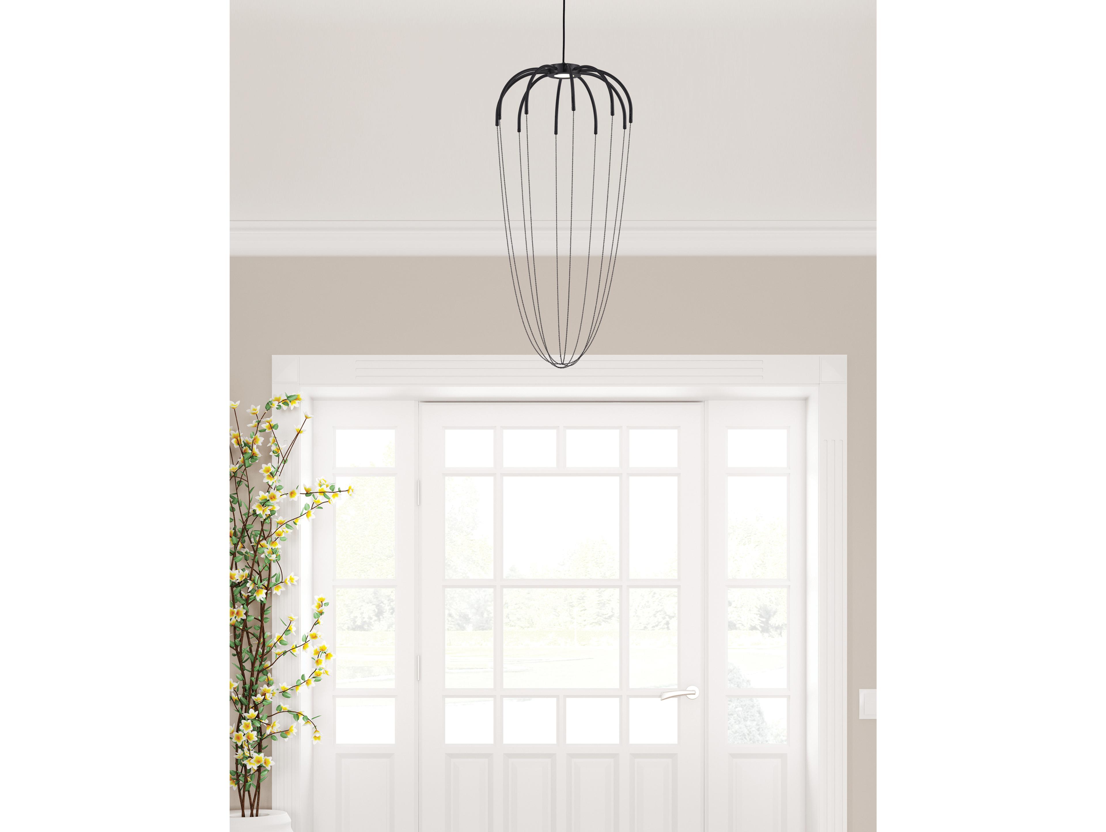 Dainolite Perla 1-Light Matte Black Pendant