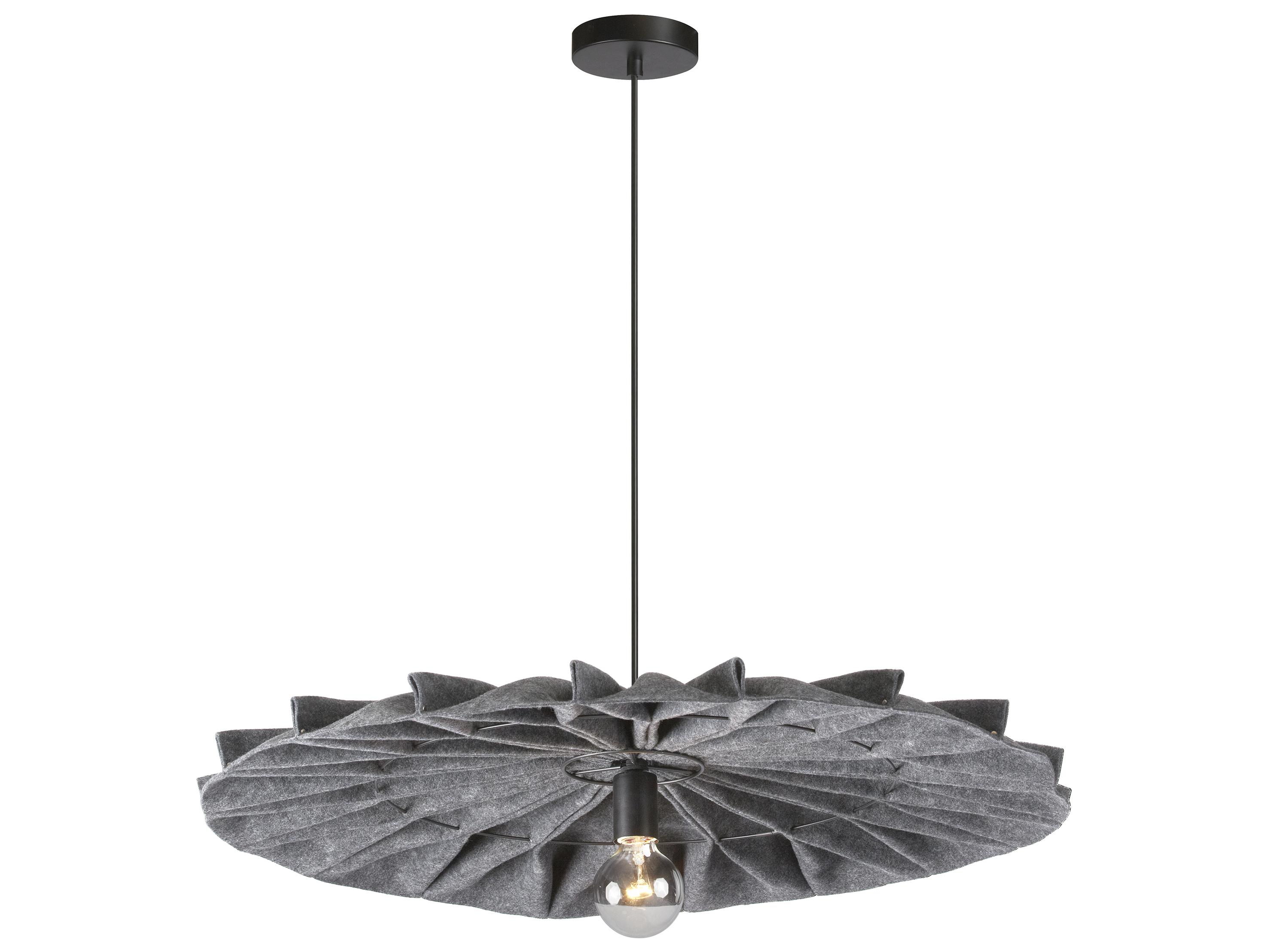 Dainolite Plegado 1-Light Grey Matte Black Round Pendant