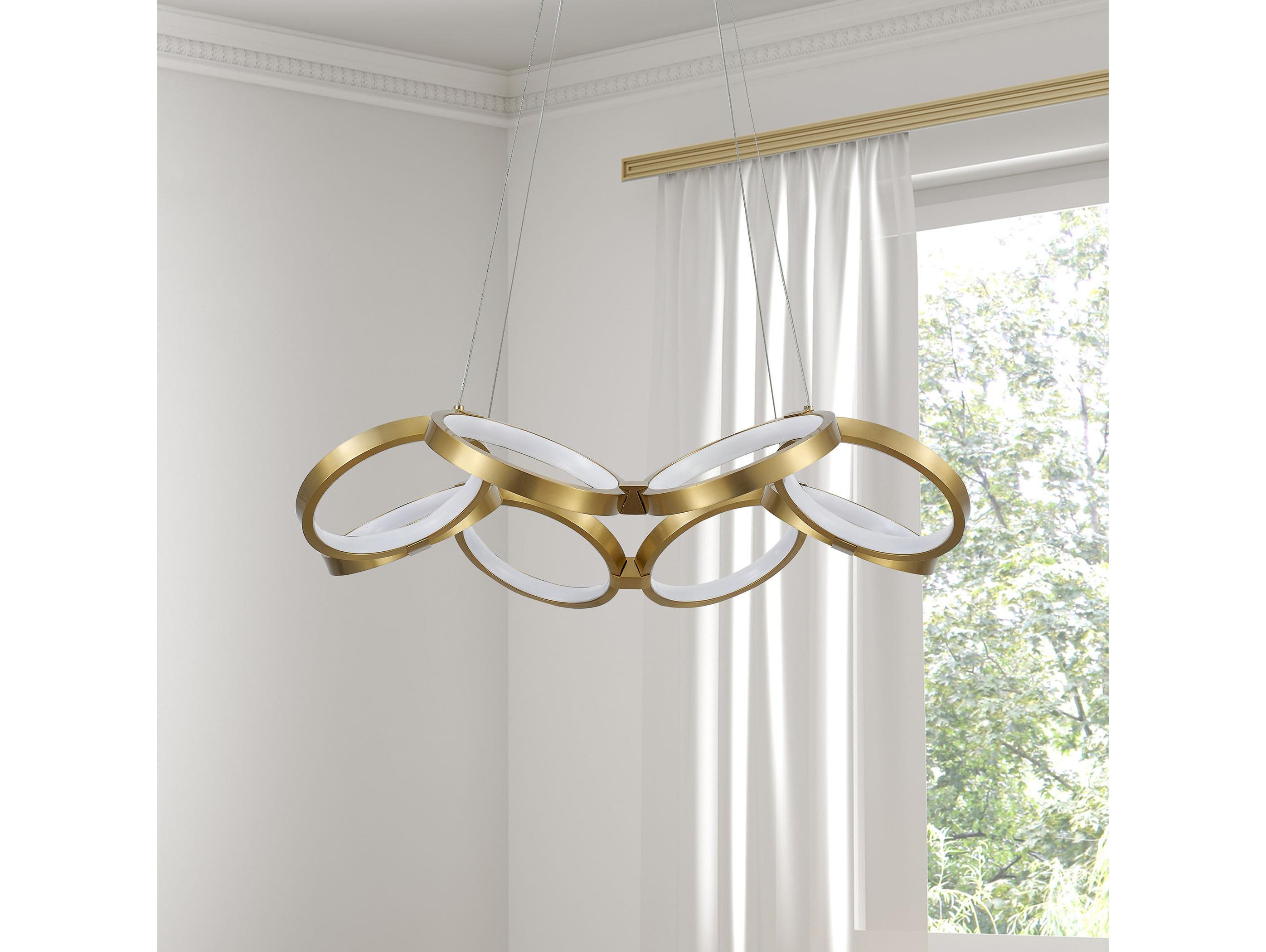 Dainolite Philo 1-Light Aged Brass Geometric Chandelier