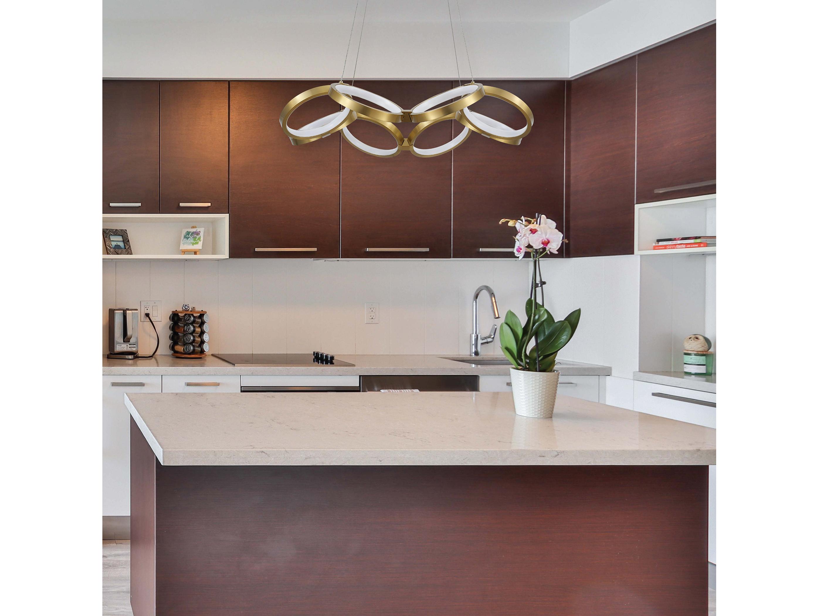 Dainolite Philo 1-Light Aged Brass Geometric Chandelier