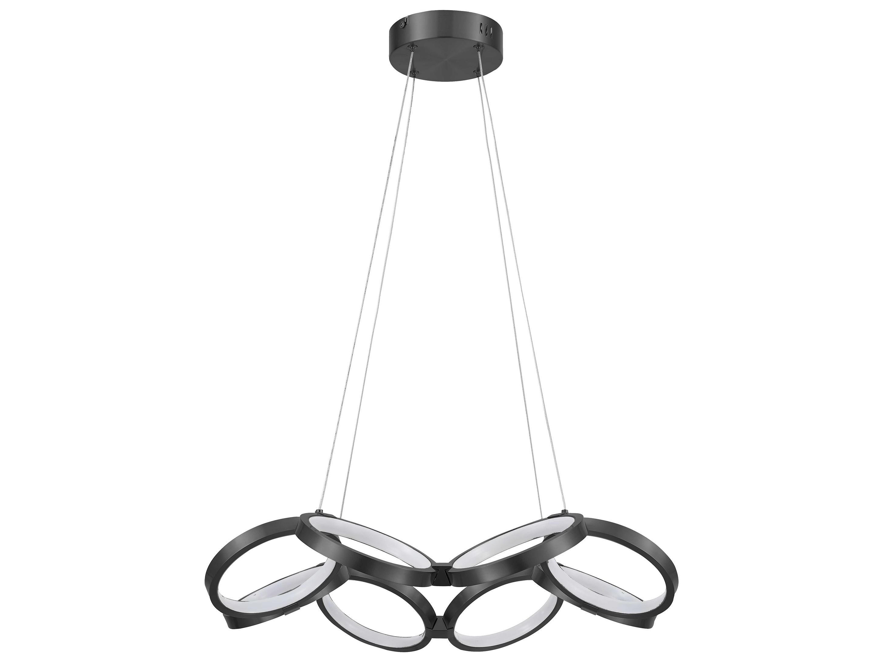 Dainolite Philo 1-Light Matte Black Geometric Chandelier
