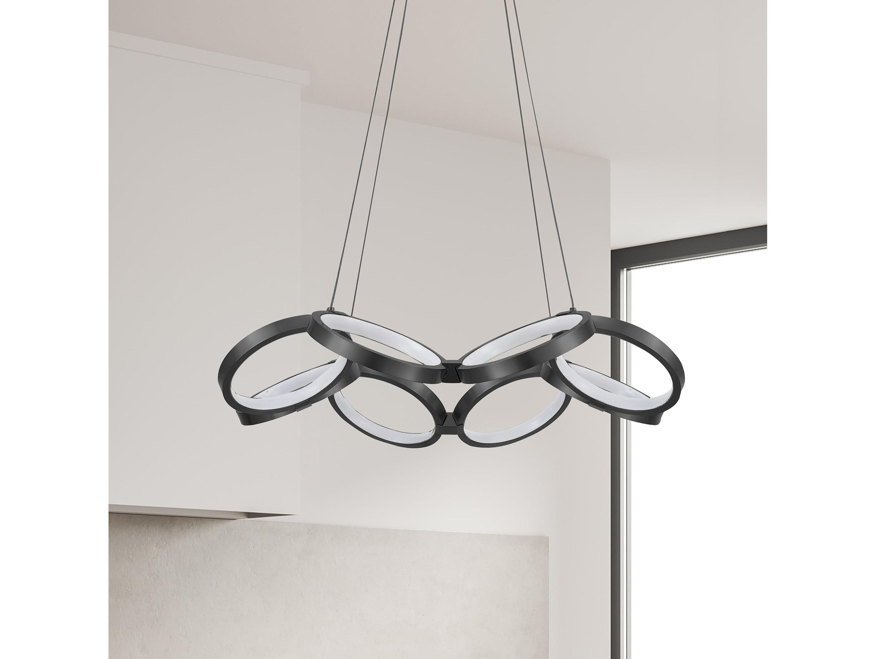 Dainolite Philo 1-Light Matte Black Geometric Chandelier