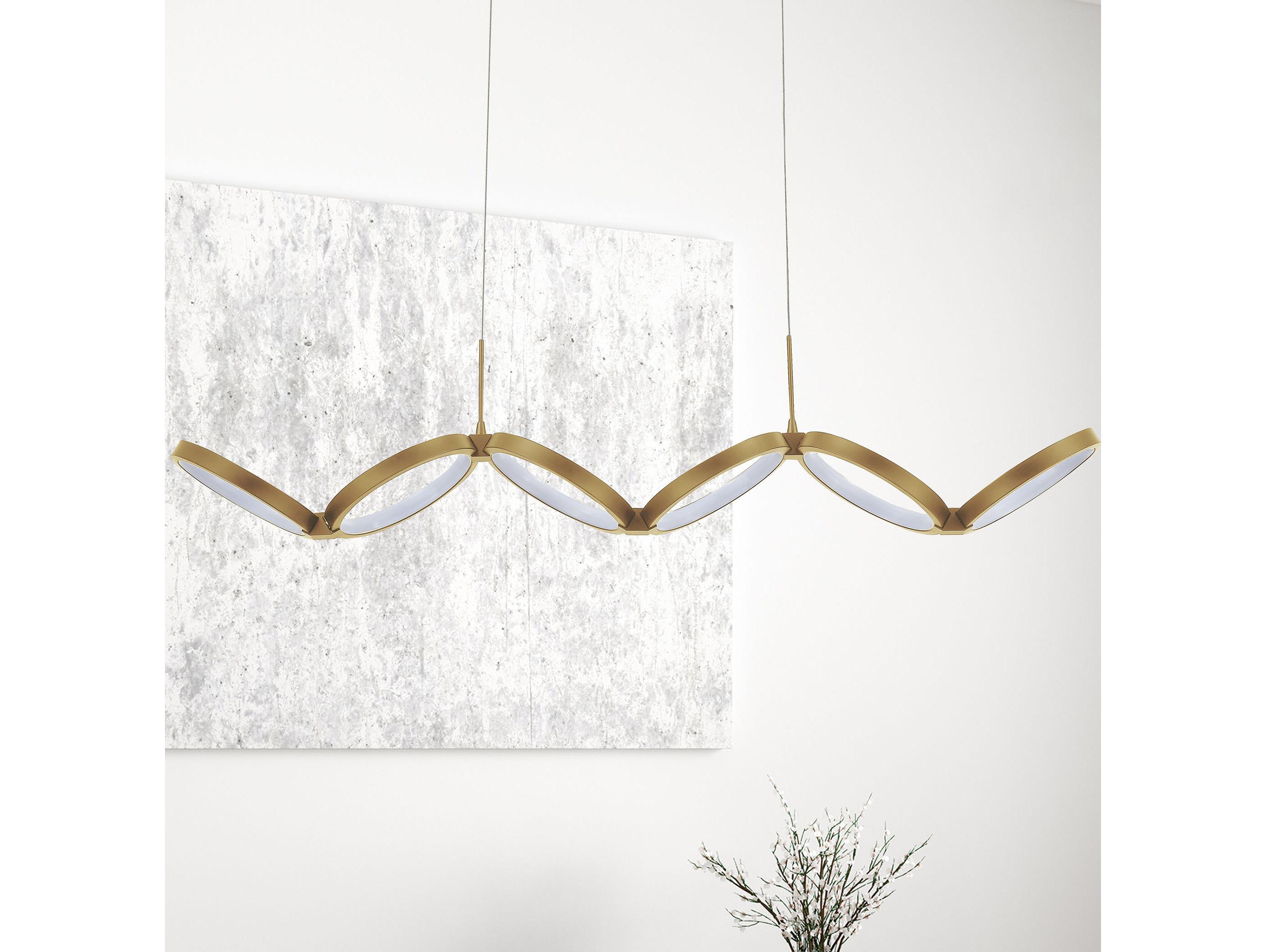Dainolite Philo 1-Light Aged Brass Linear Island Pendant