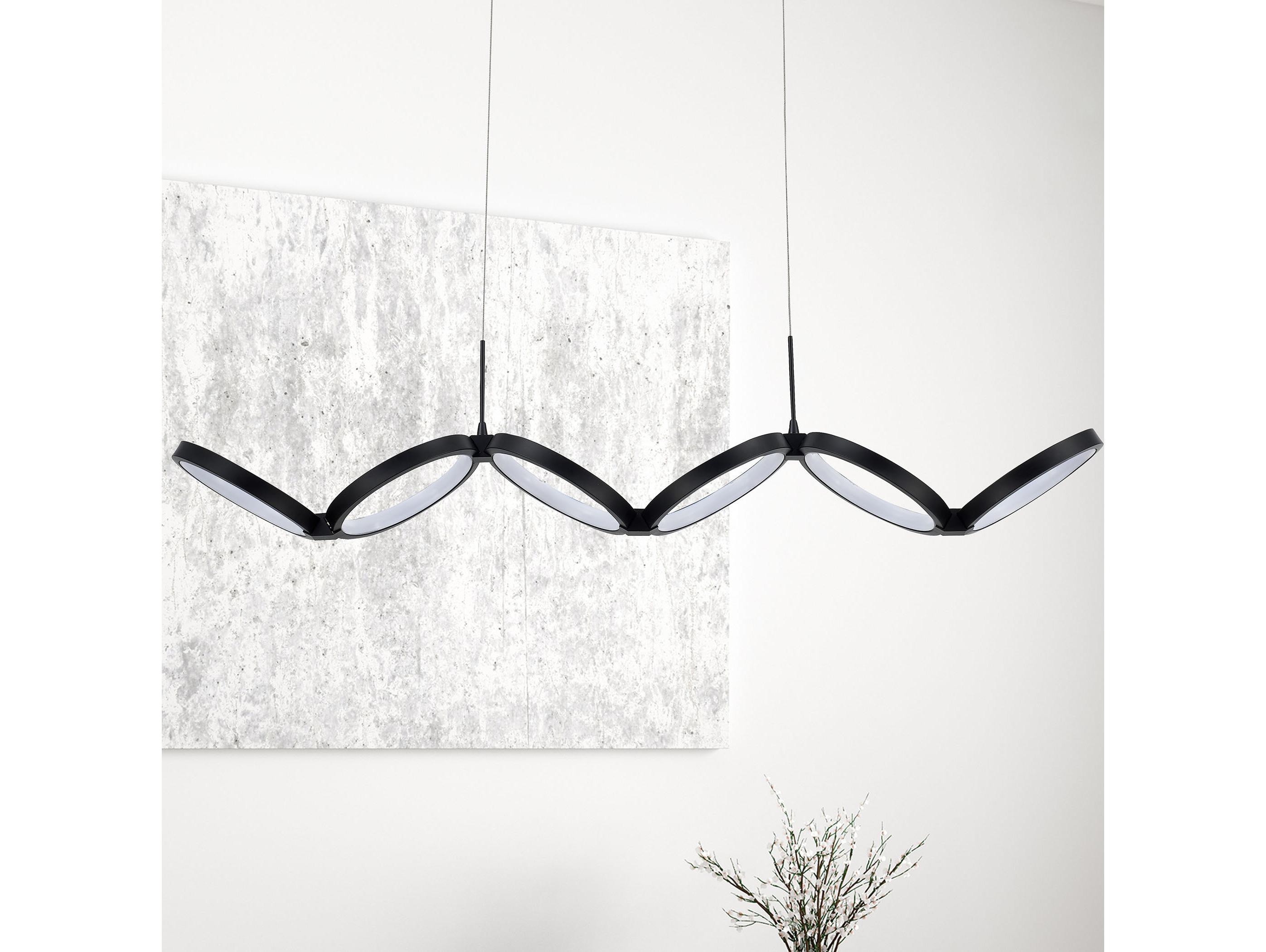 Dainolite Philo 1-Light Matte Black Linear Island Pendant