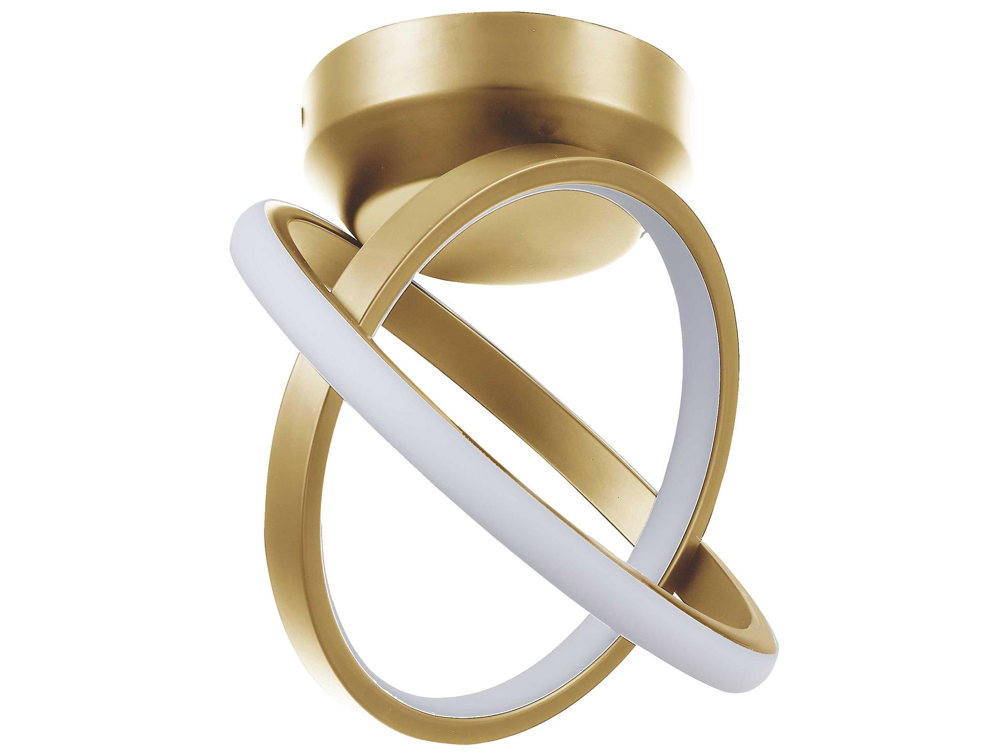 Dainolite Philo 1-Light Aged Brass Geometric Semi Flush Mount