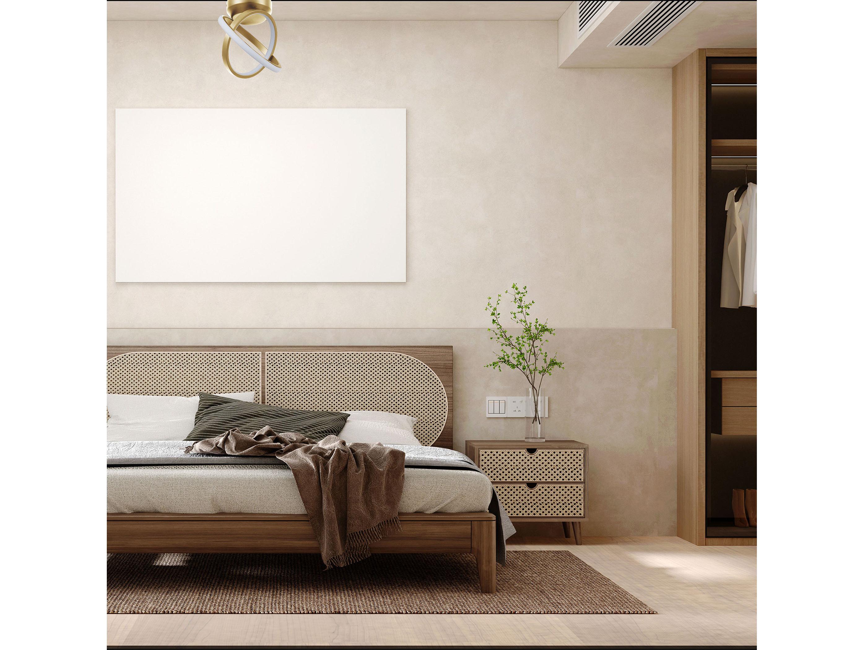 Dainolite Philo 1-Light Aged Brass Geometric Semi Flush Mount