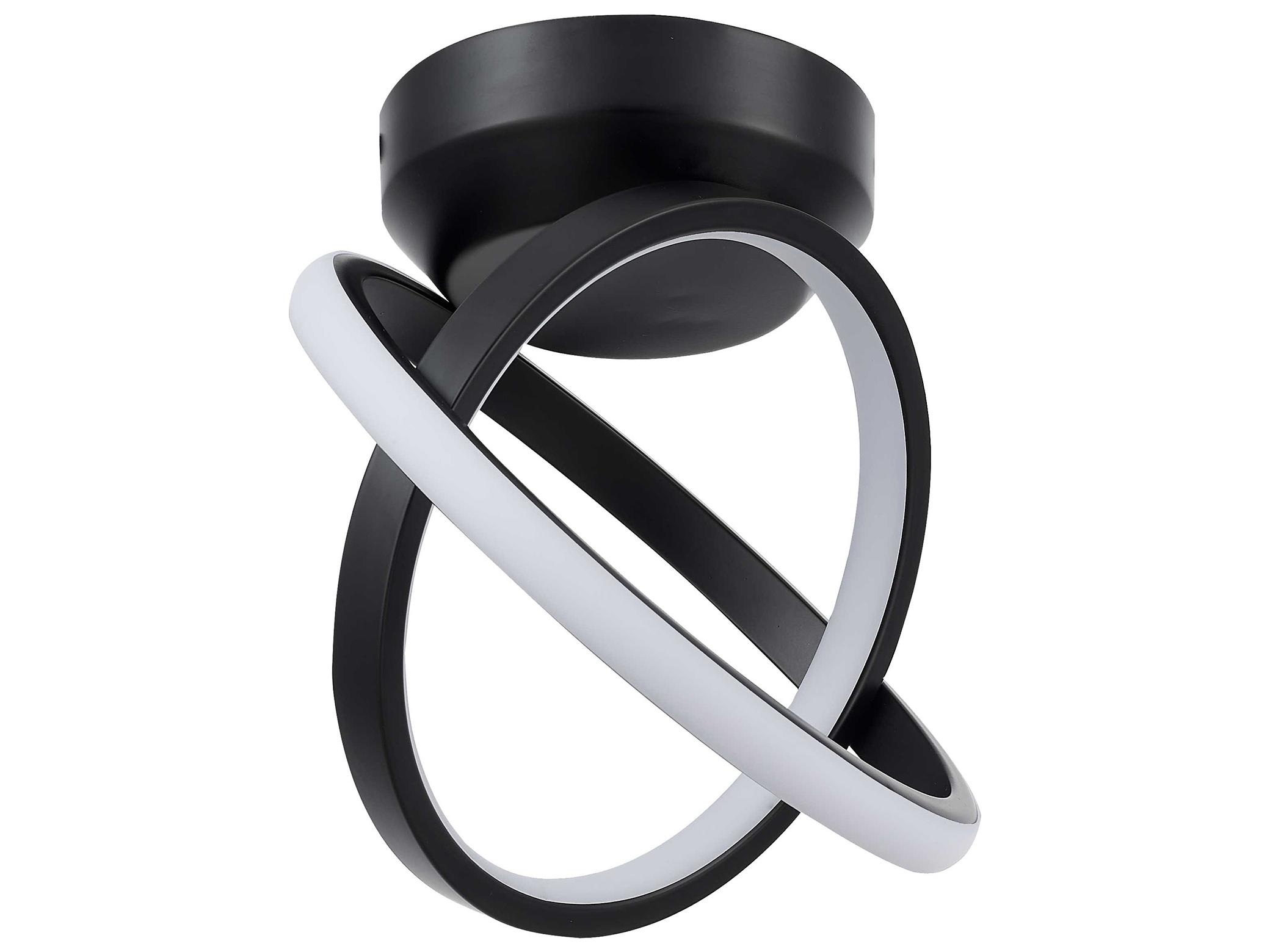 Dainolite Philo 1-Light Matte Black Geometric Semi Flush Mount