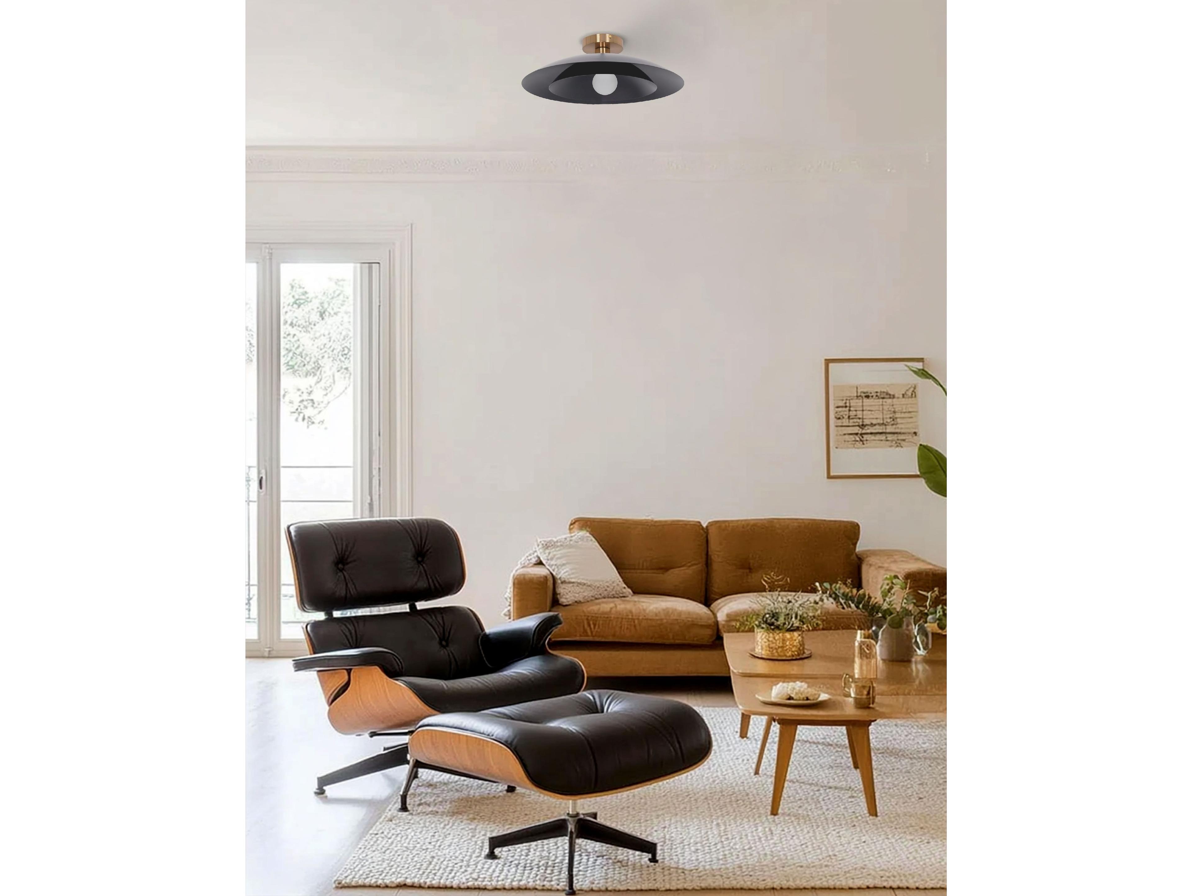 Dainolite Pima 1-Light Matte Black Dome Semi Flush Mount