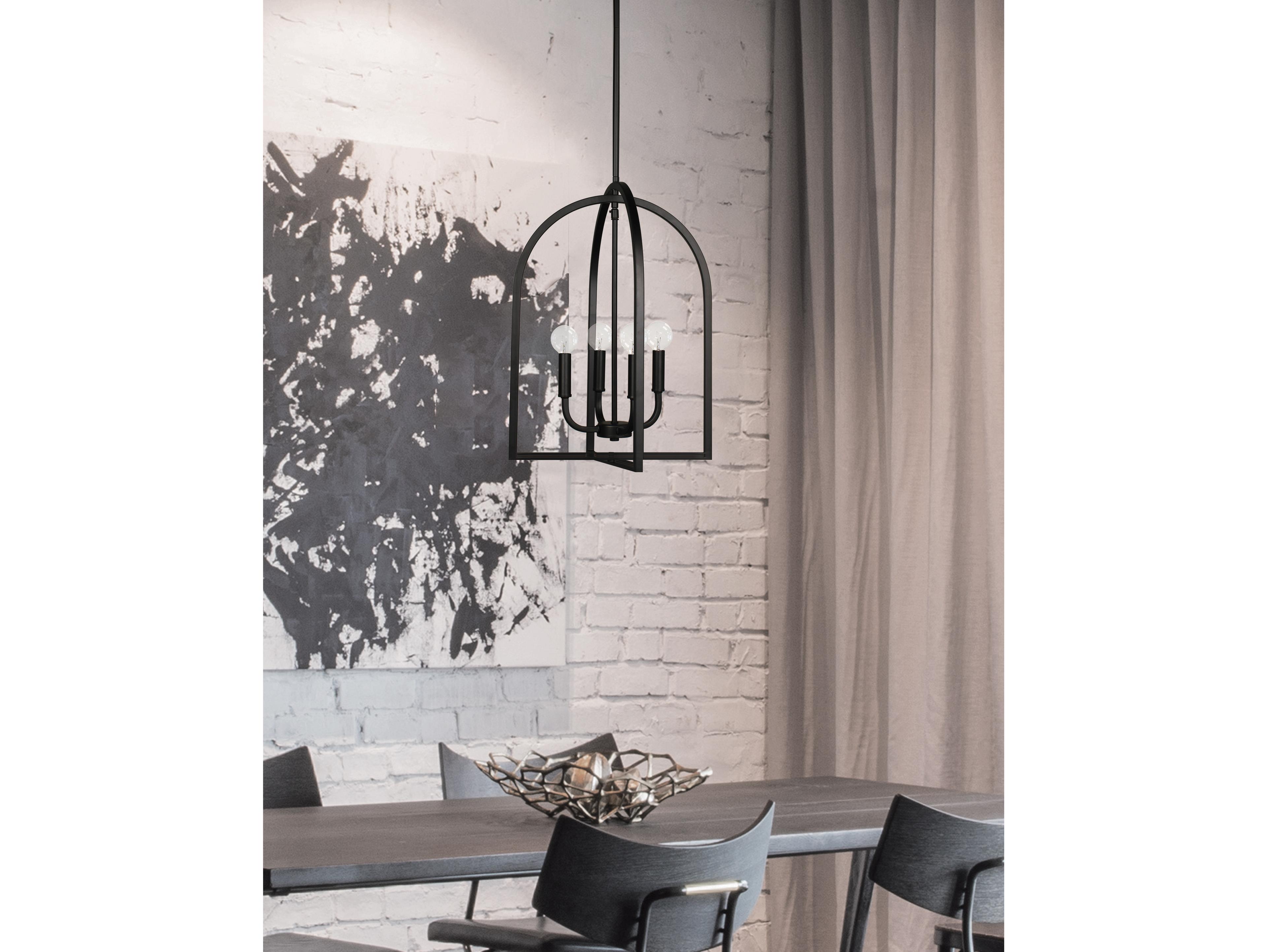 Dainolite Pamela 4-Light Matte Black Pendant
