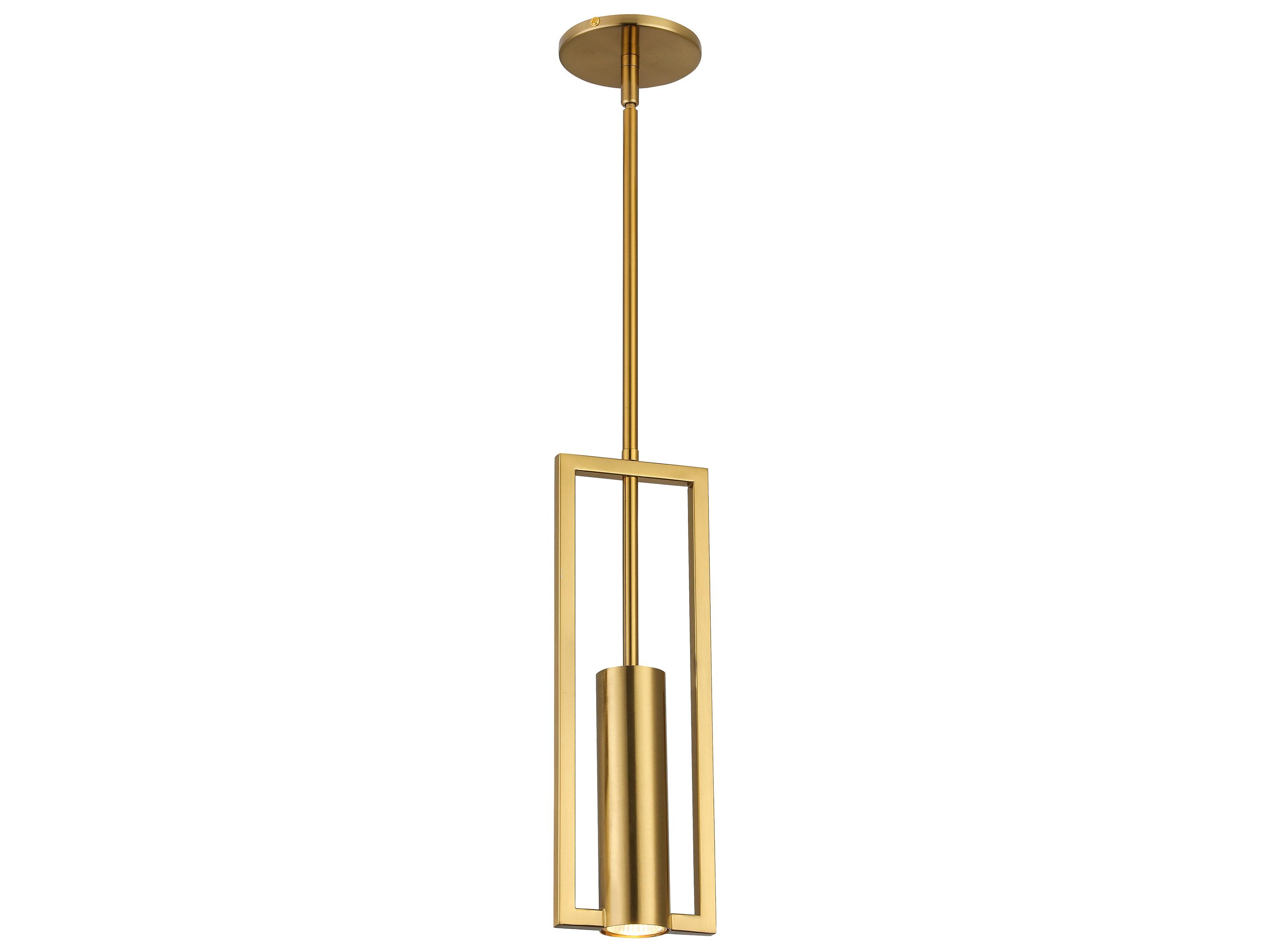 Dainolite Pauline 1-Light Aged Brass Geometric Mini Pendant