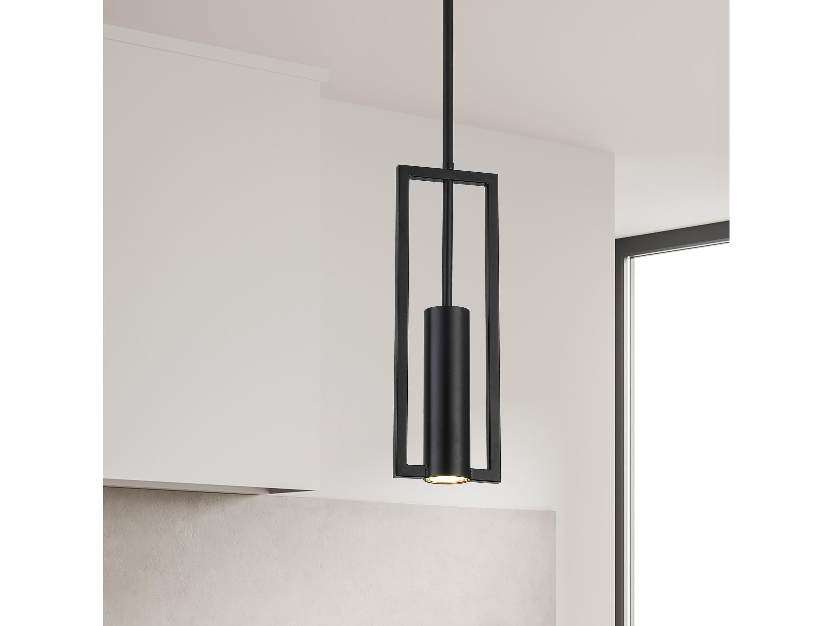 Dainolite Pauline 1-Light Matte Black Geometric Mini Pendant