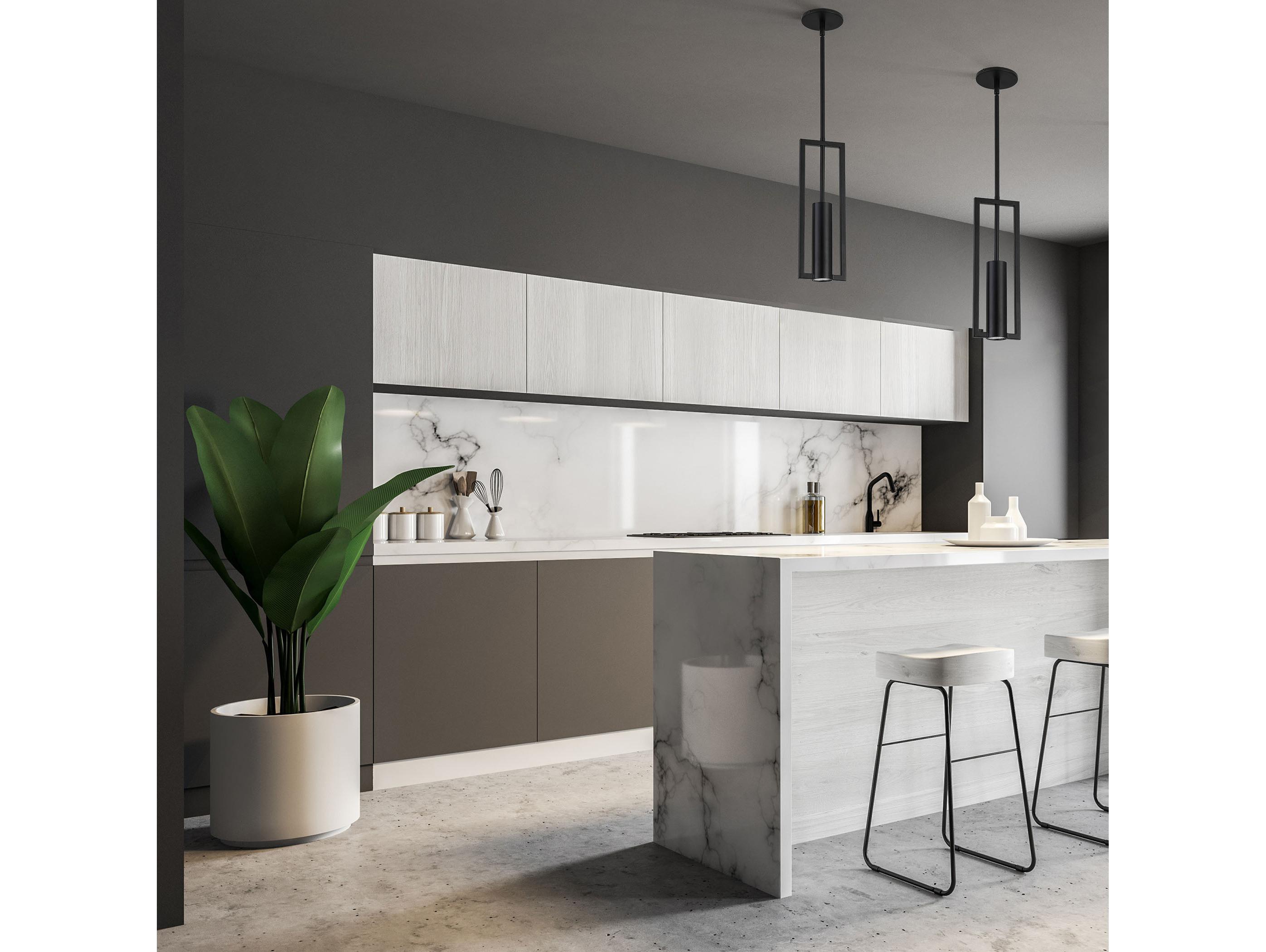 Dainolite Pauline 1-Light Matte Black Geometric Mini Pendant