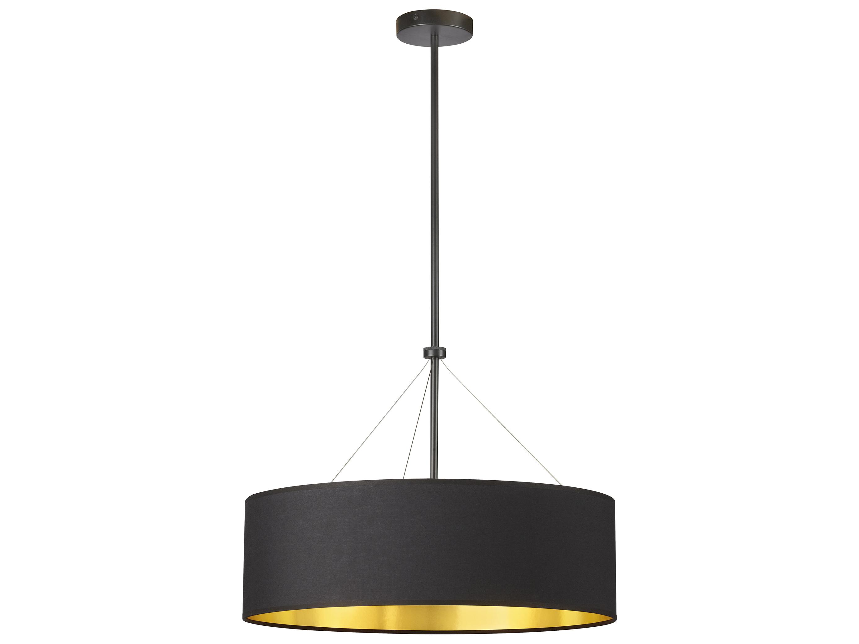 Dainolite Pallavi 4-Light Matte Black Gold Drum Pendant