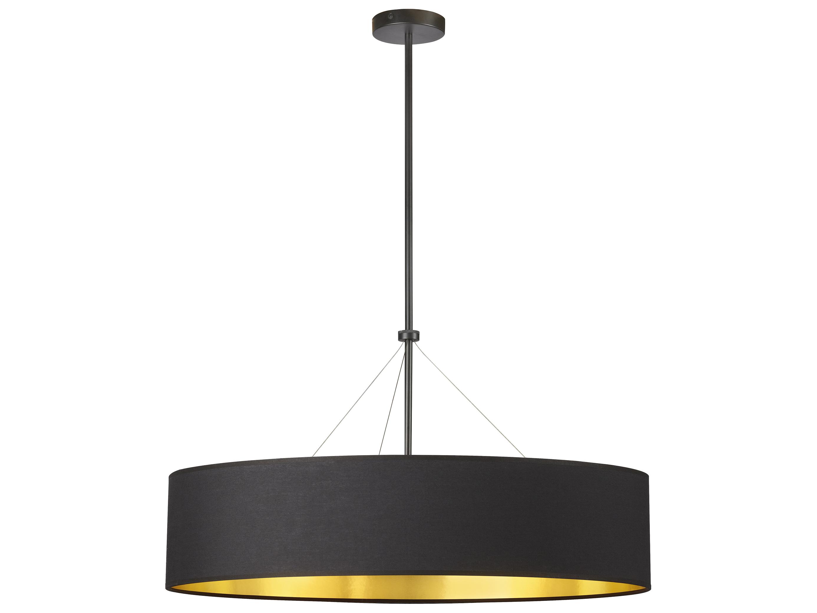 Dainolite Pallavi 4-Light Matte Black Gold Drum Pendant