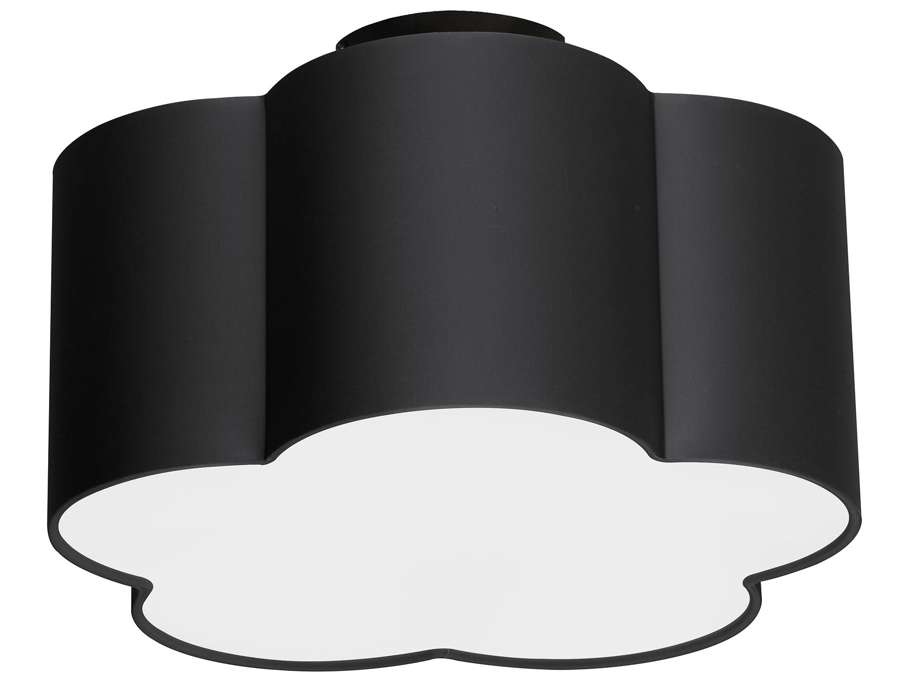 Dainolite Phlox 3-Light Matte Black Drum Flush Mount