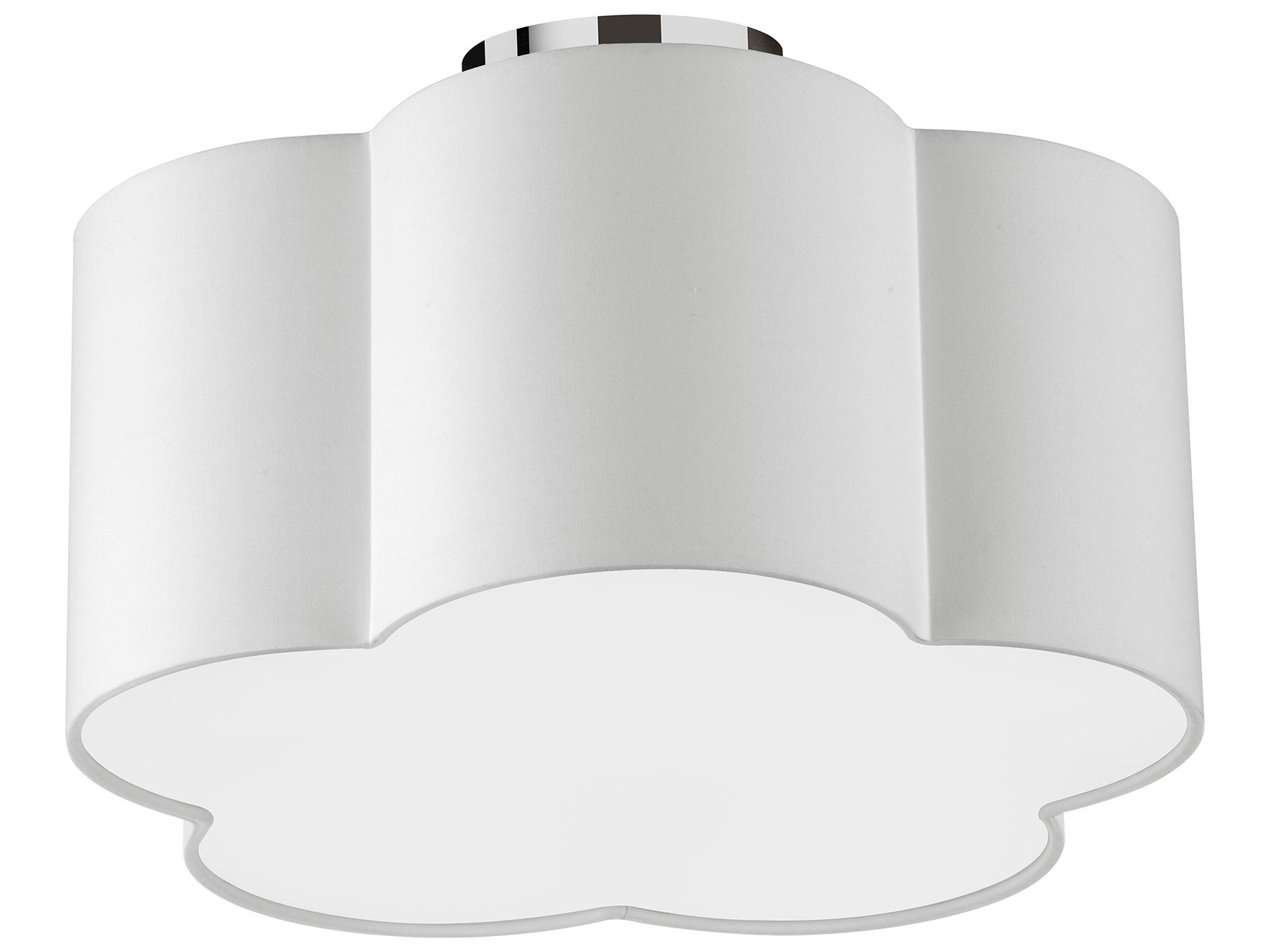 Dainolite Phlox 3-Light Polished Chrome White Drum Flush Mount