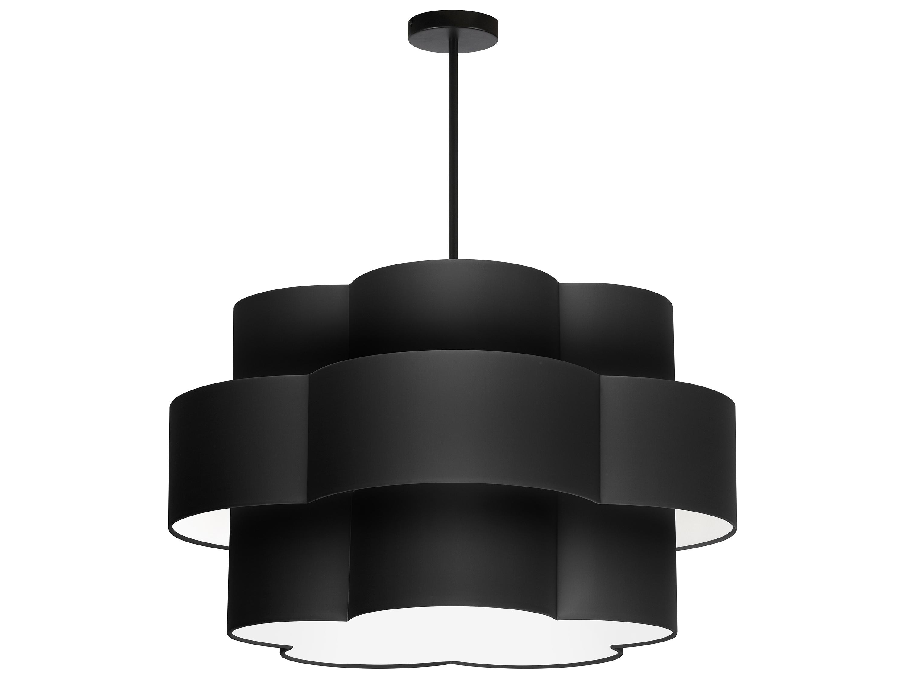 Dainolite Phlox 4-Light Matte Black Tiered Pendant