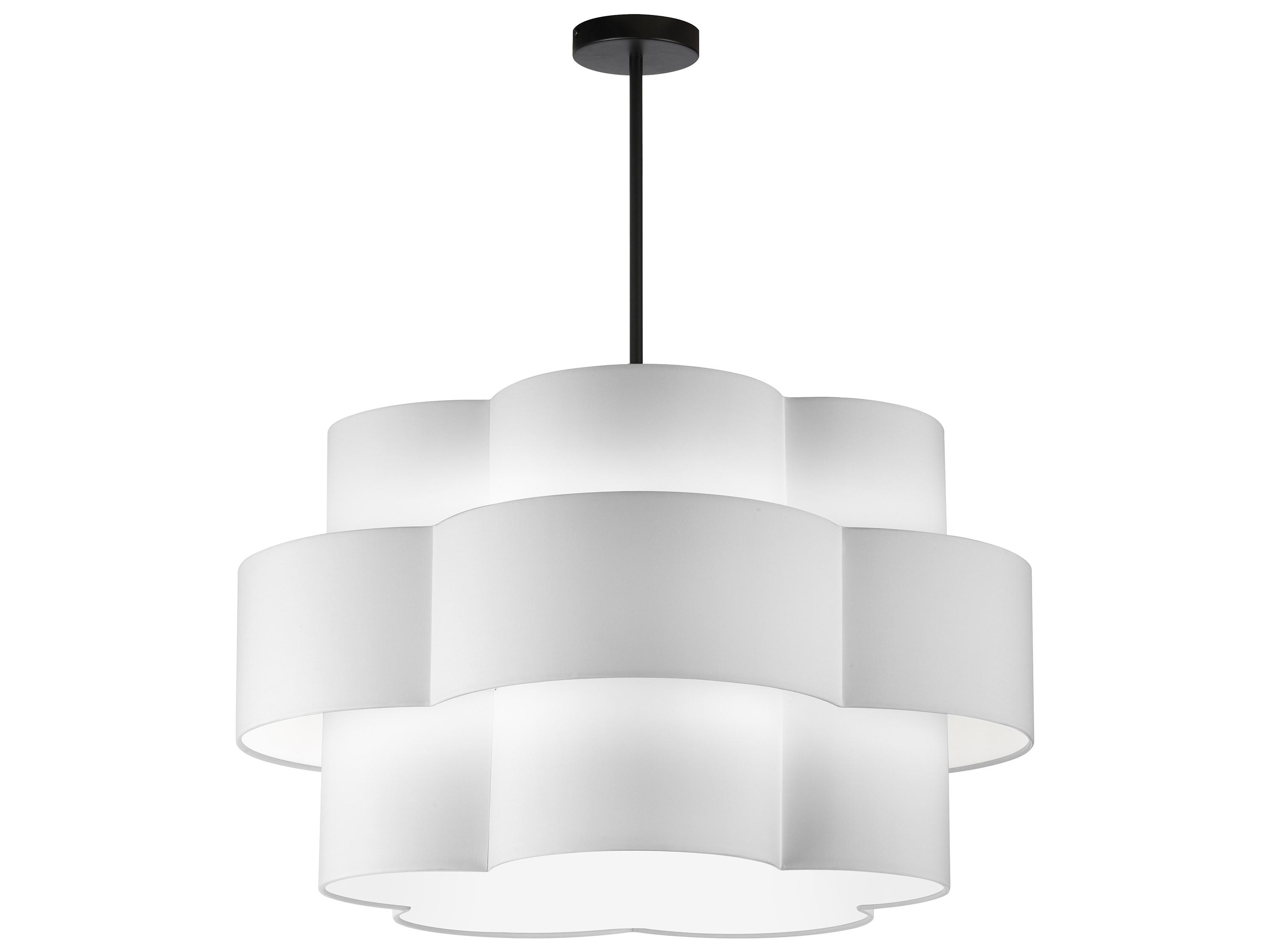 Dainolite Phlox 4-Light Matte Black White Tiered Pendant