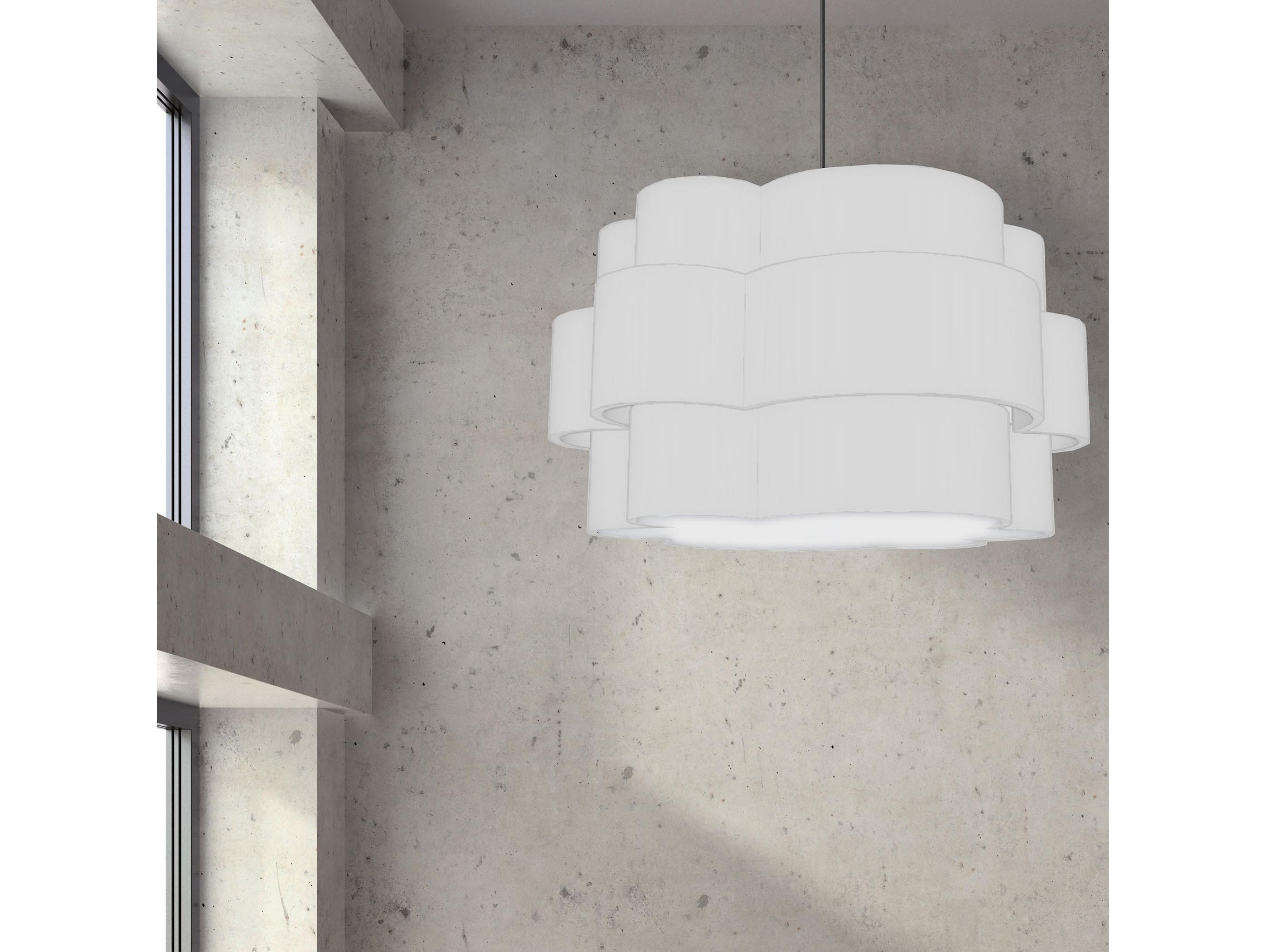 Dainolite Phlox 4-Light Matte Black White Tiered Pendant