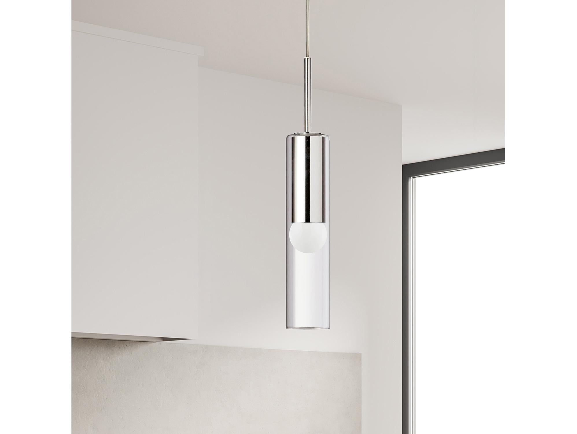 Dainolite Palmer 1-Light Polished Chrome Cylinder Mini Pendant