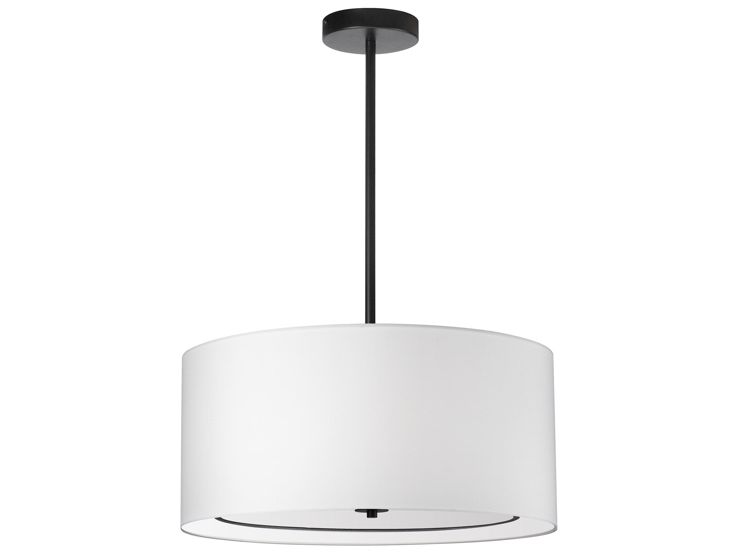Dainolite Porscha 4-Light Matte Black White Drum Pendant