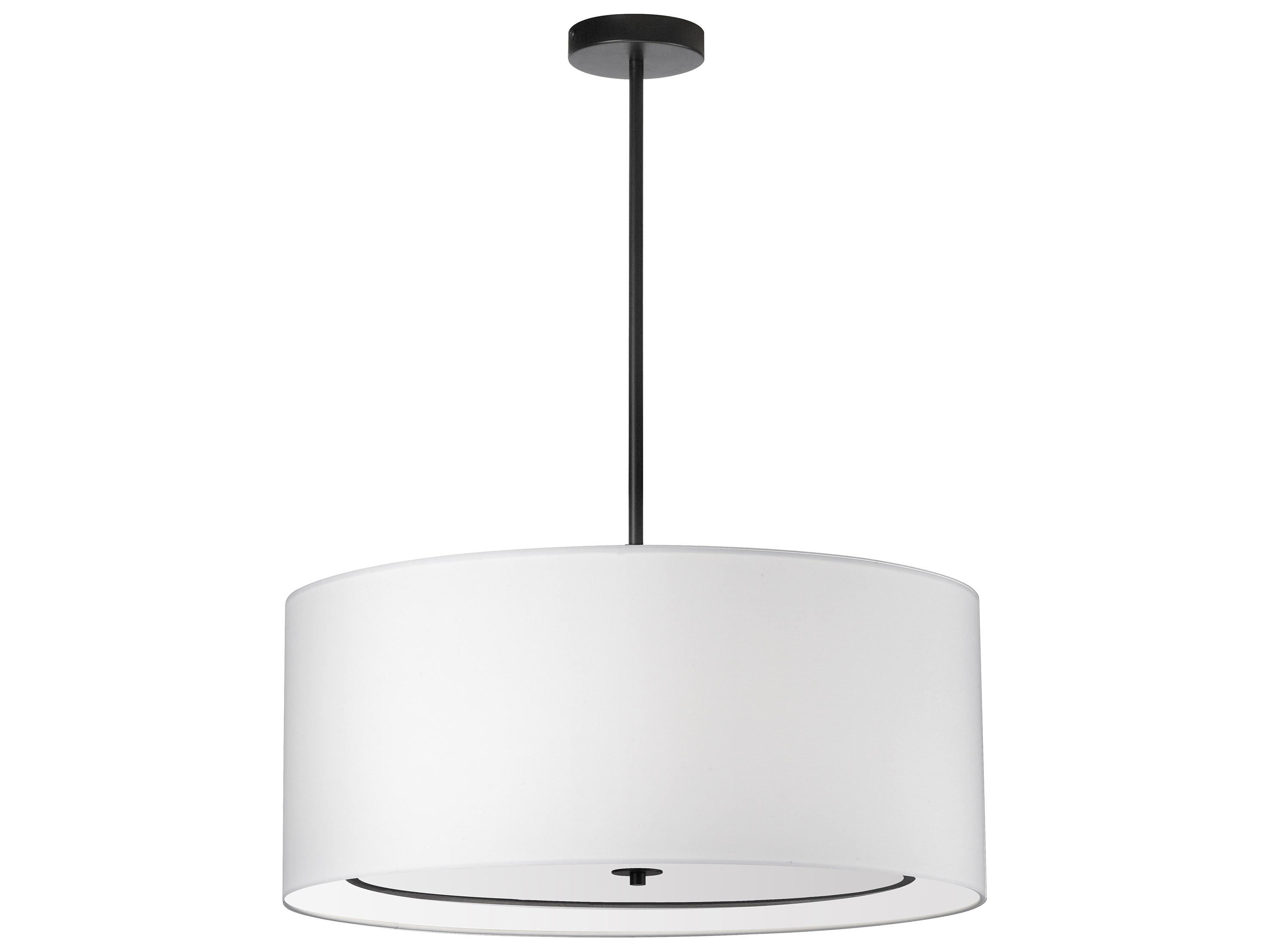Dainolite Porscha 4-Light Matte Black White Drum Pendant