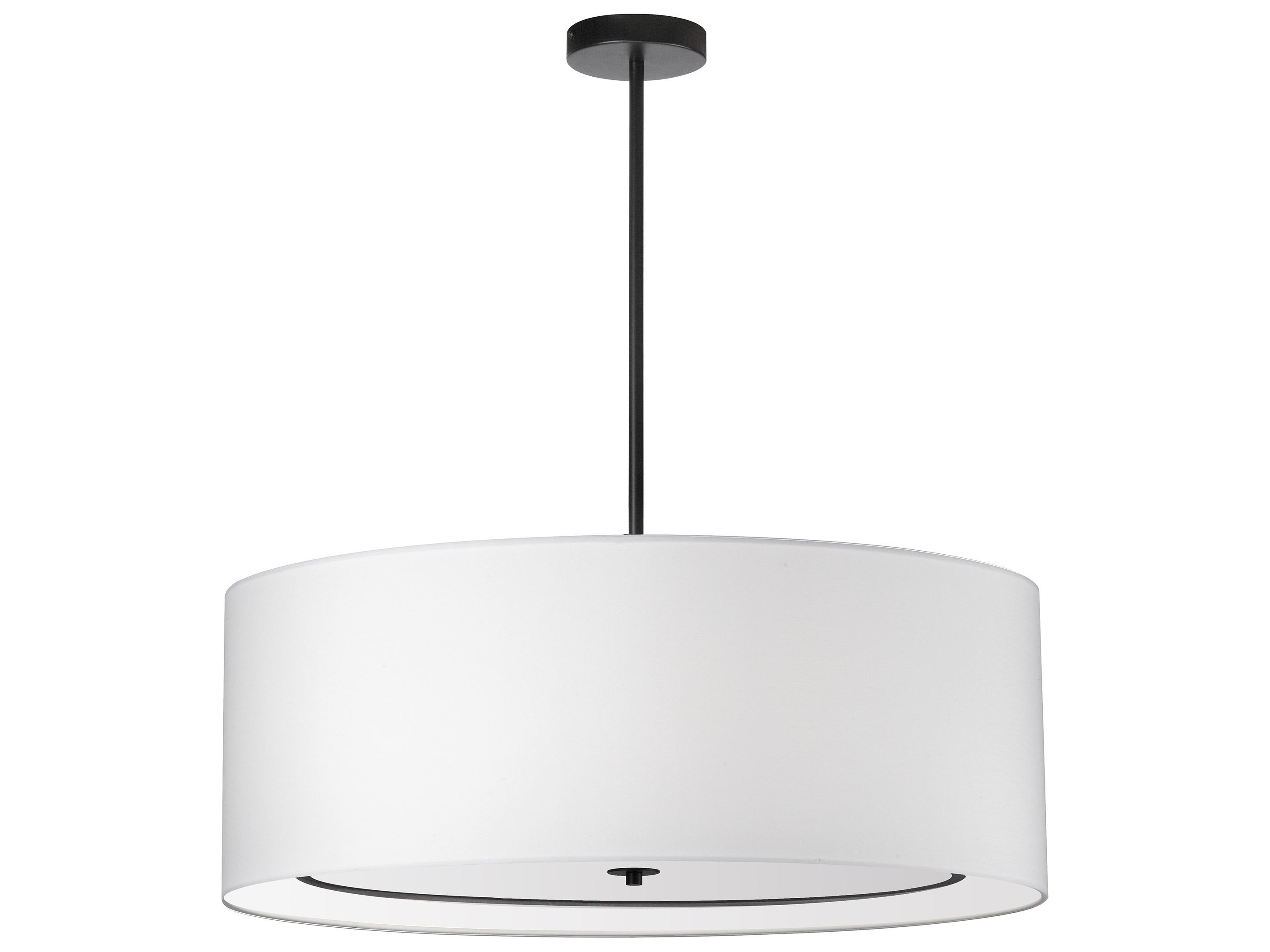 Dainolite Porscha 4-Light Matte Black White Drum Pendant