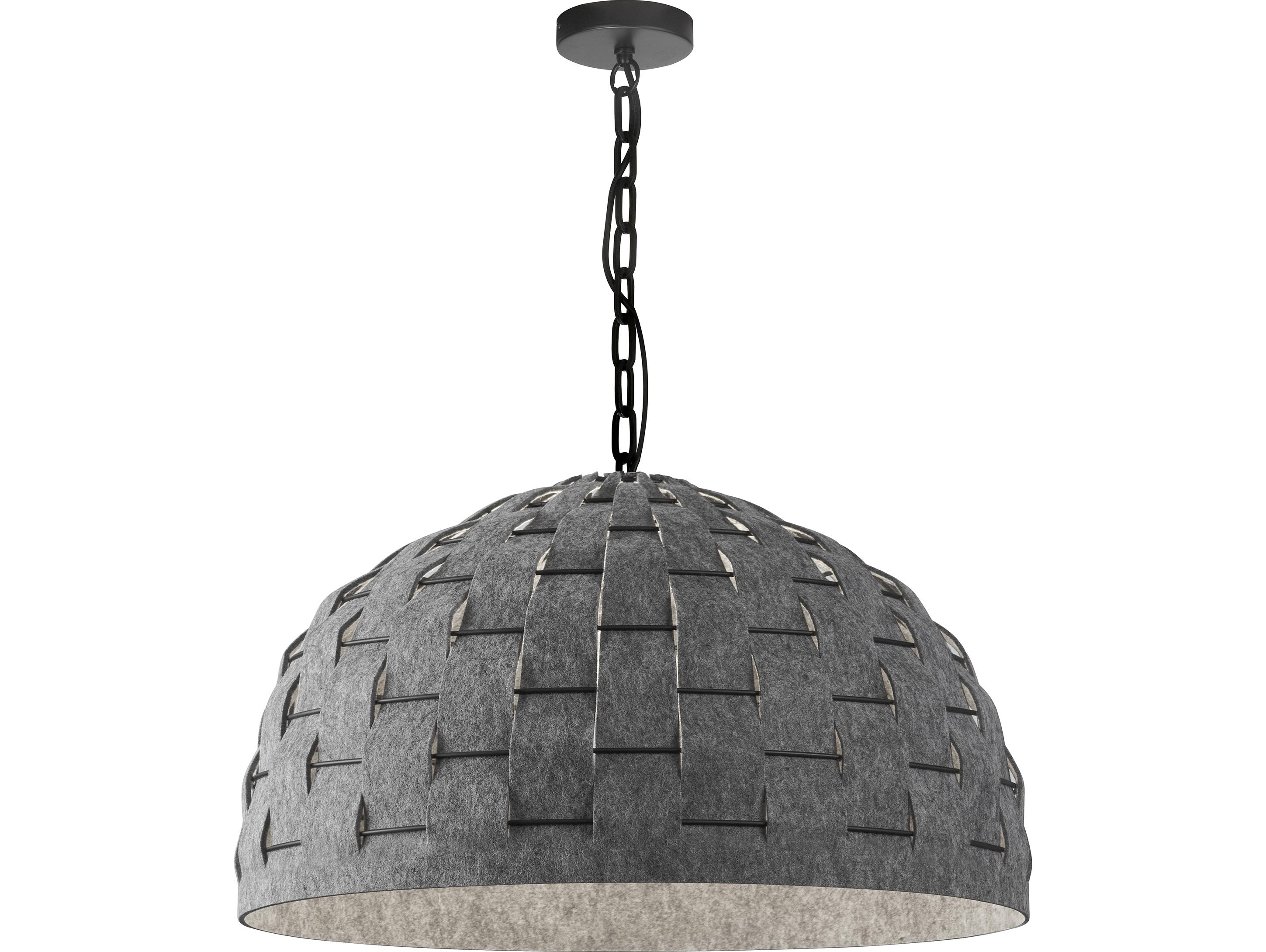 Dainolite Priscilla 1-Light Grey Matte Black Dome Pendant