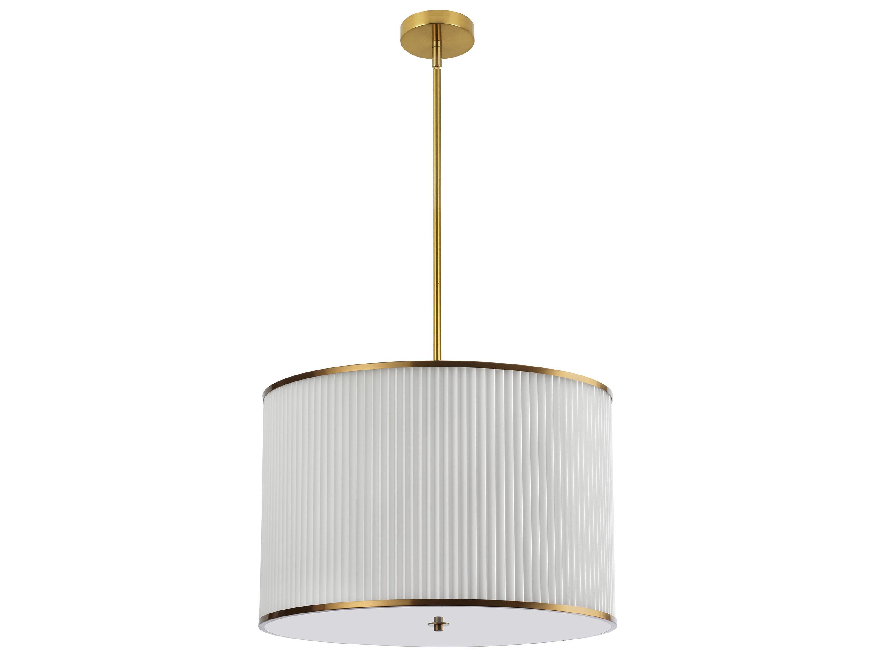Dainolite Prudy 4-Light Aged Brass Drum Pendant