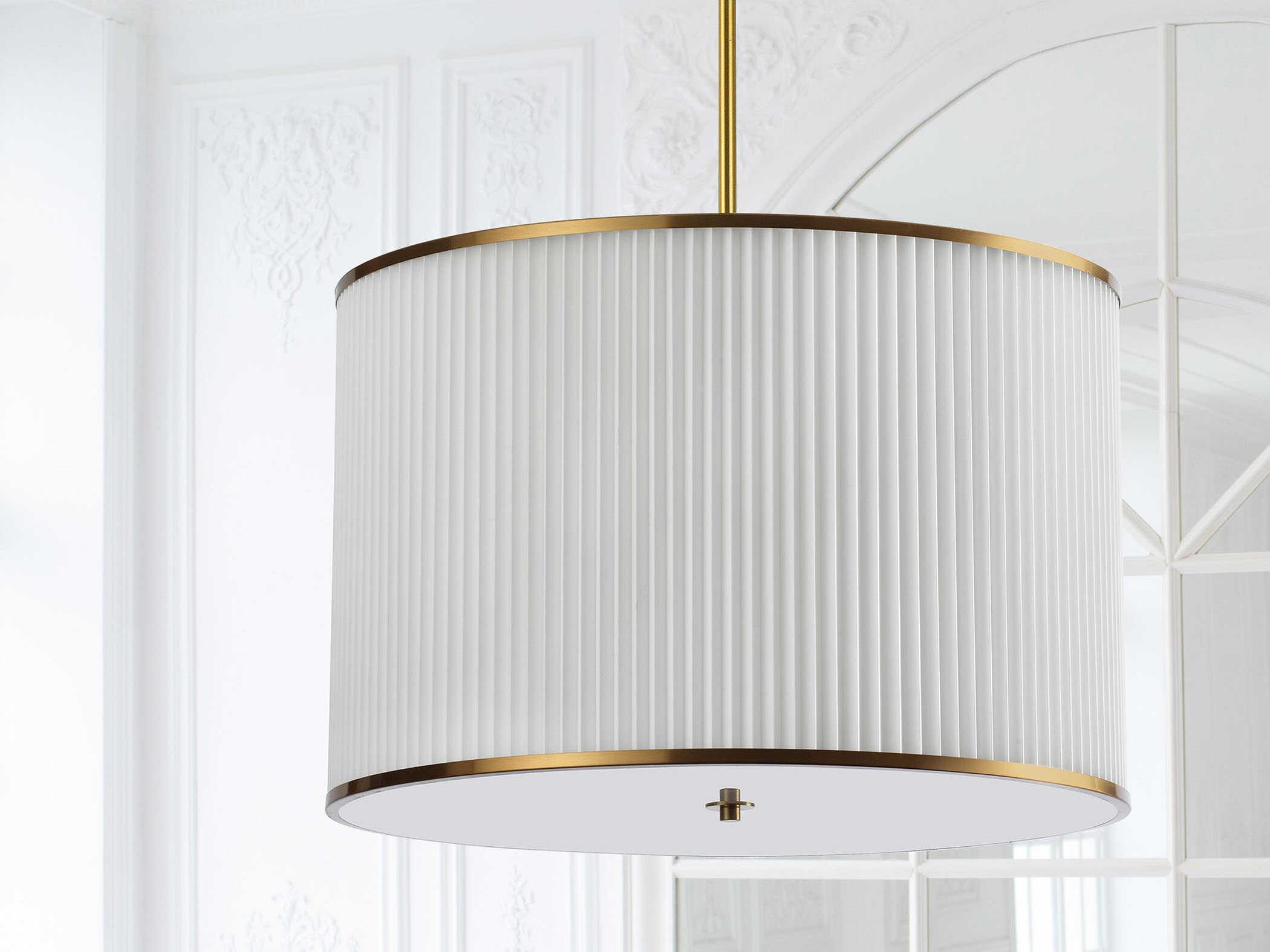 Dainolite Prudy 4-Light Aged Brass Drum Pendant