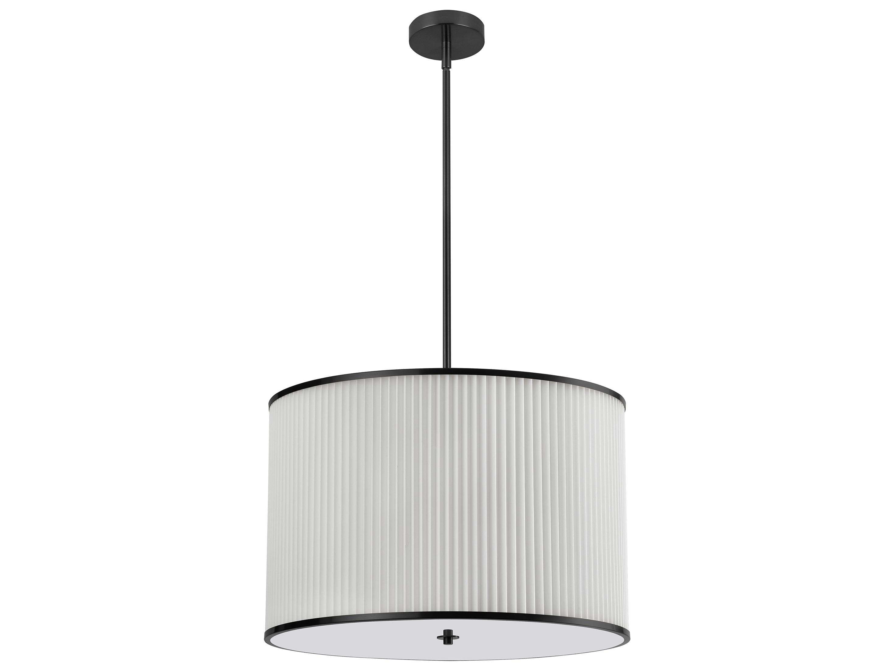 Dainolite Prudy 4-Light Matte Black Drum Pendant