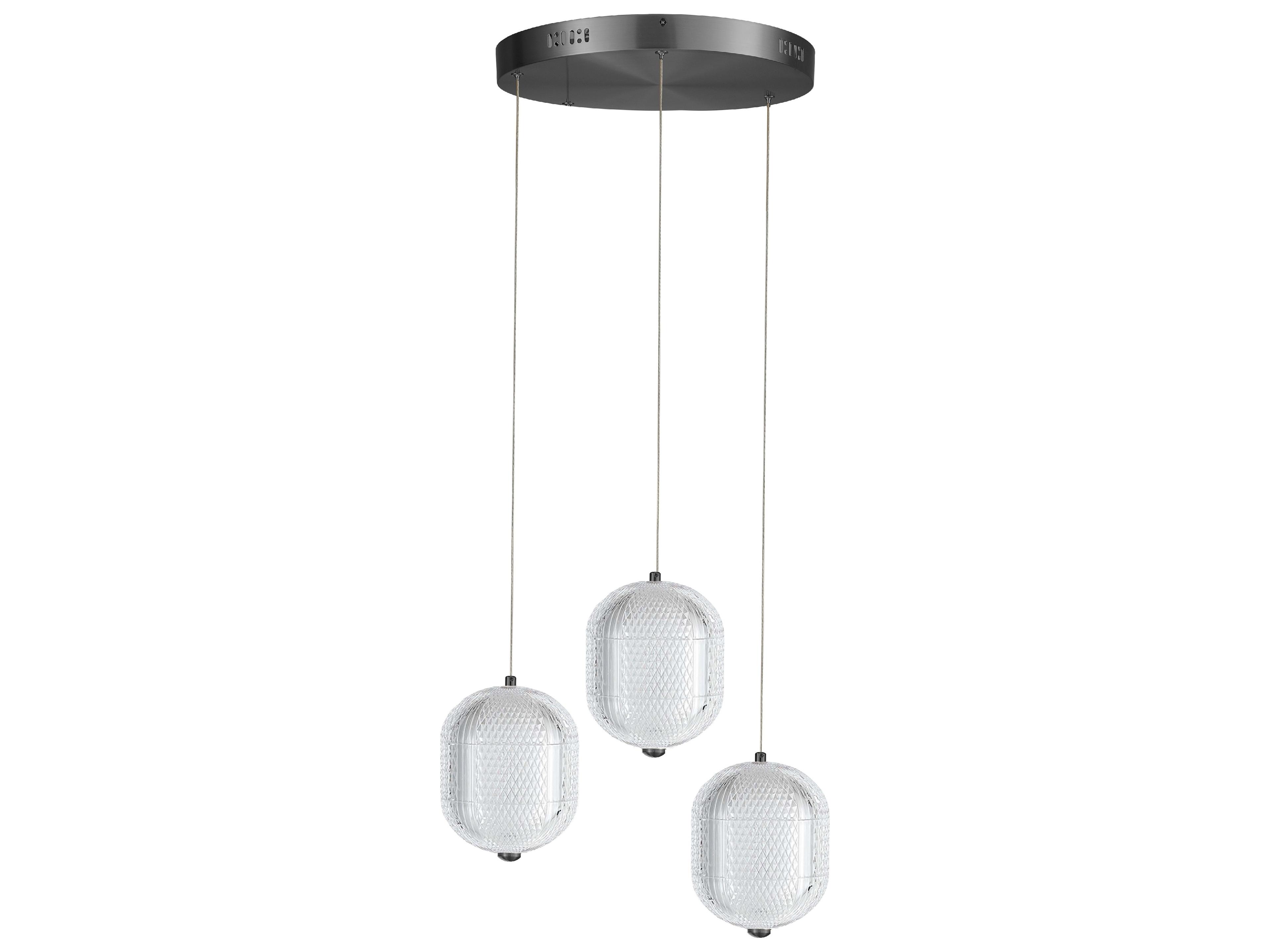 Dainolite Peri 3-Light Matte Black Mini Pendant