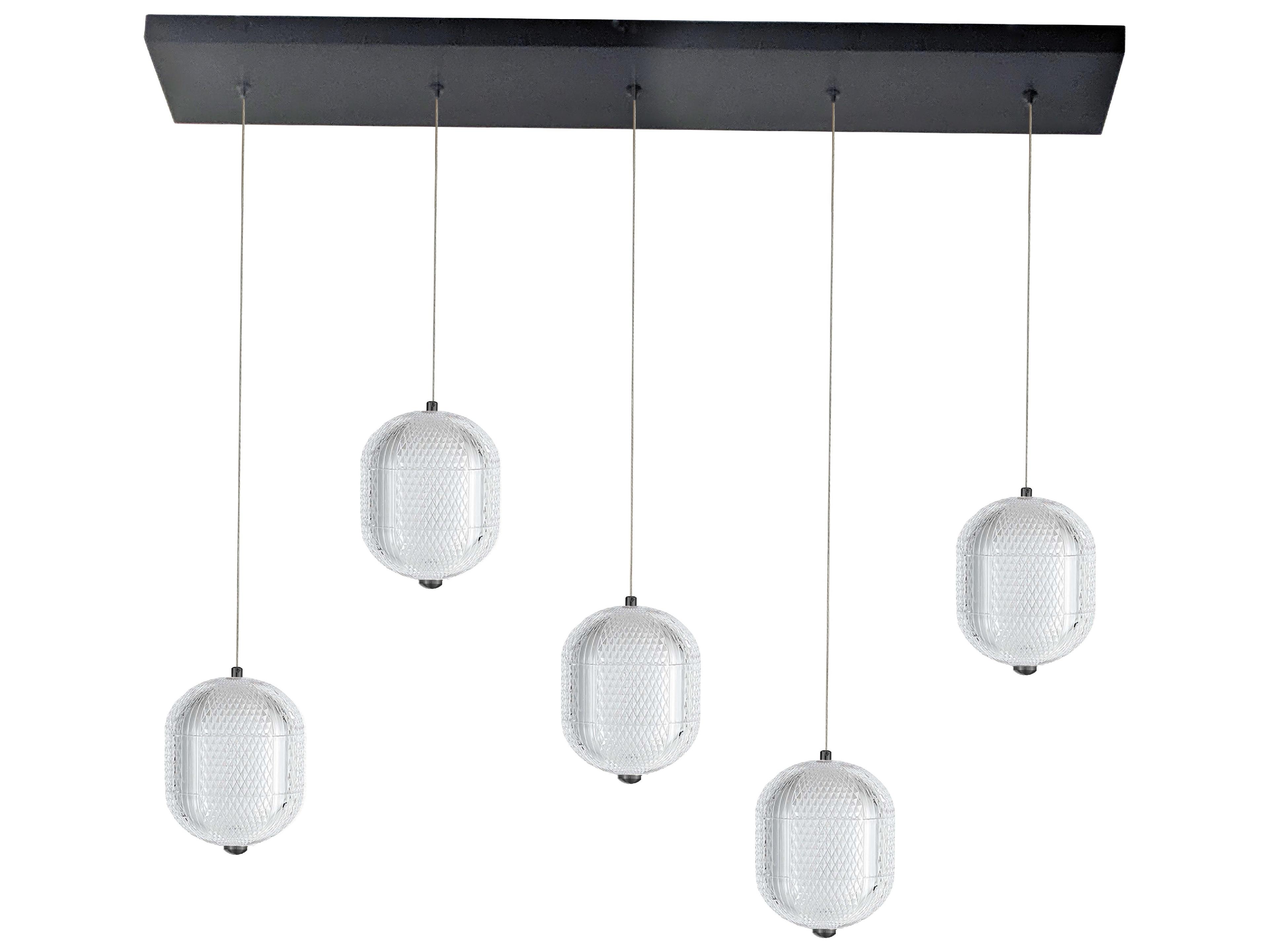 Dainolite Peri 5-Light Matte Black Island Pendant