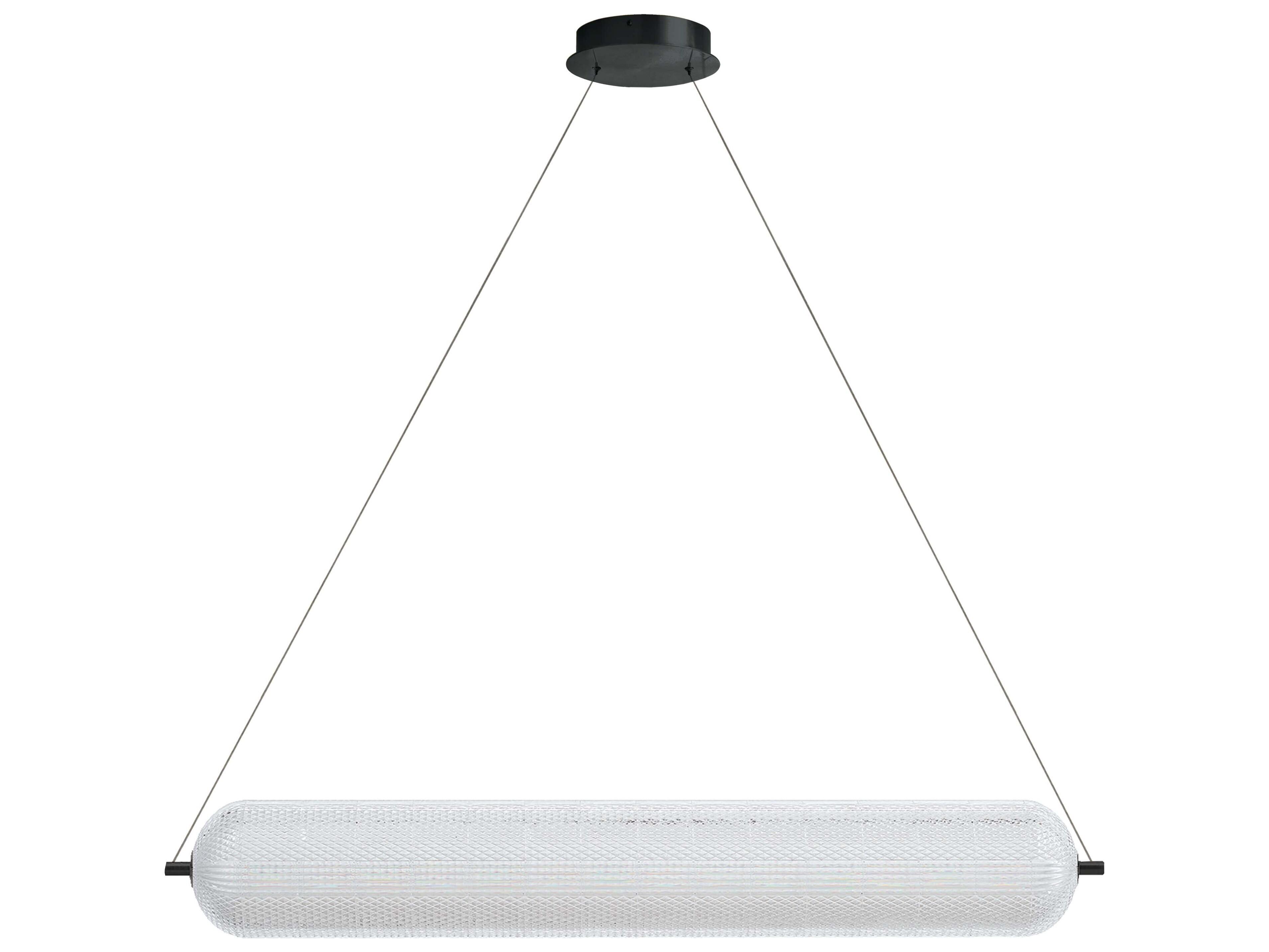 Dainolite Peri 1-Light Matte Black Cylinder Linear Island Pendant
