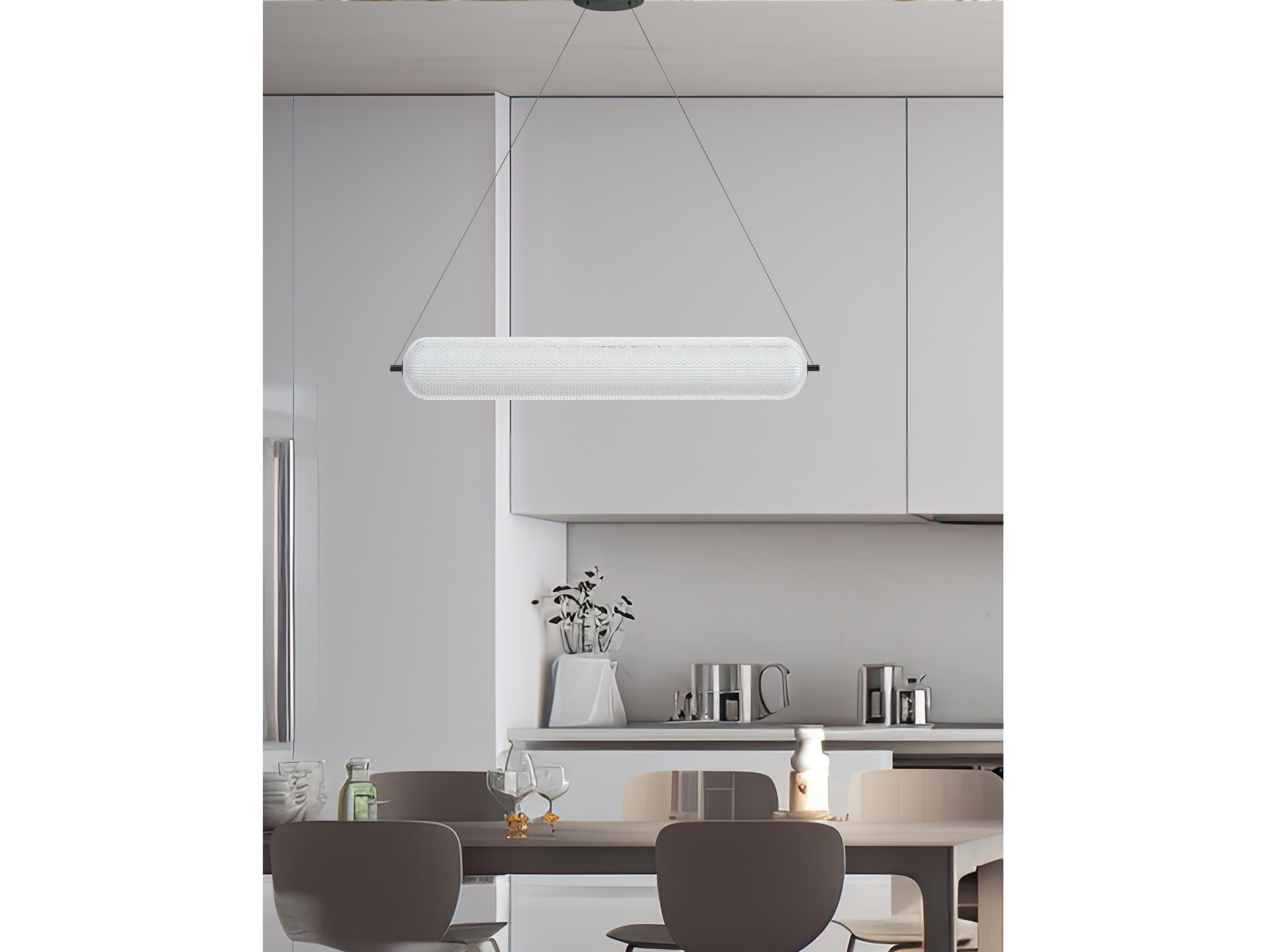 Dainolite Peri 1-Light Matte Black Cylinder Linear Island Pendant