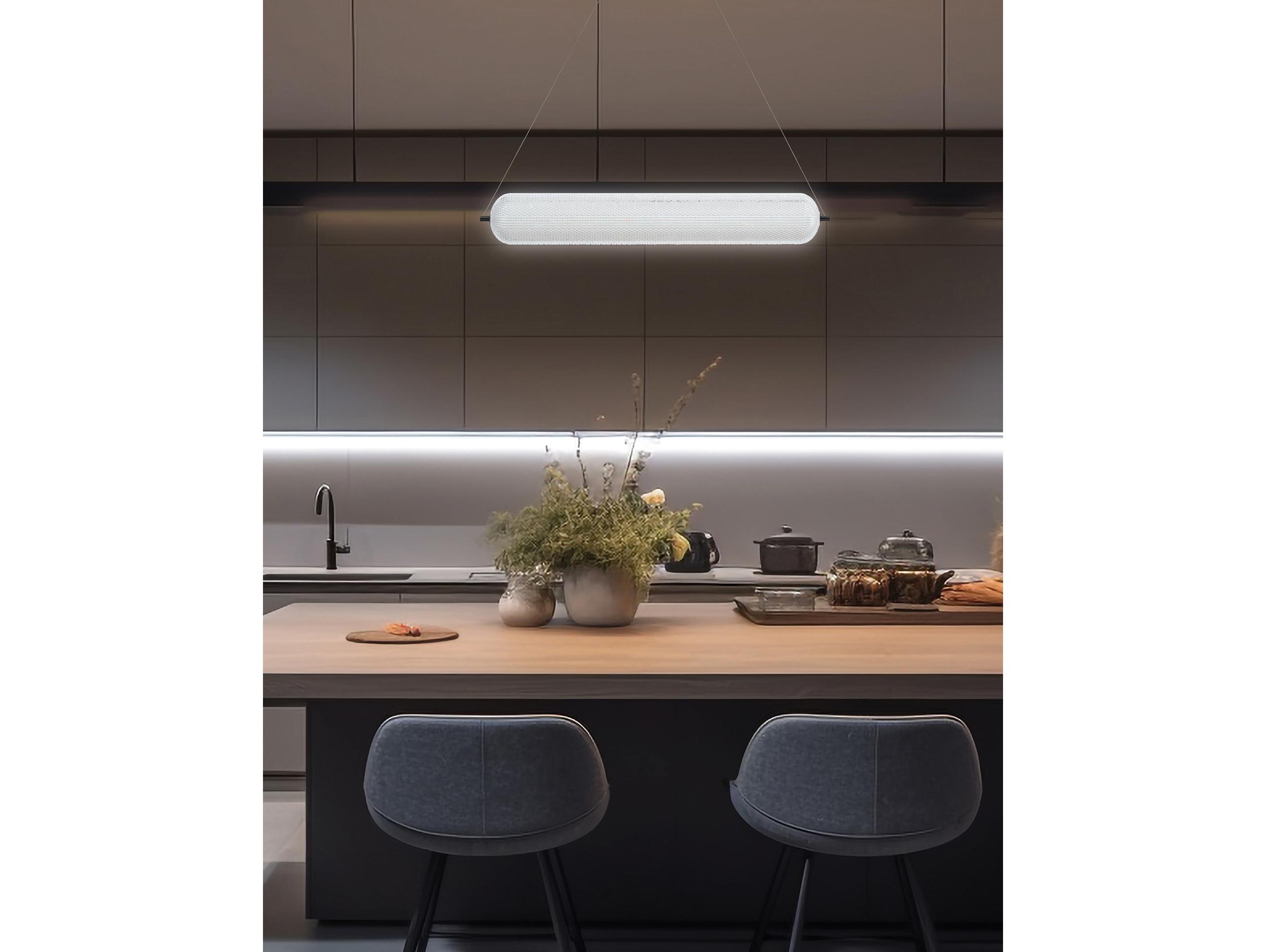 Dainolite Peri 1-Light Matte Black Cylinder Linear Island Pendant