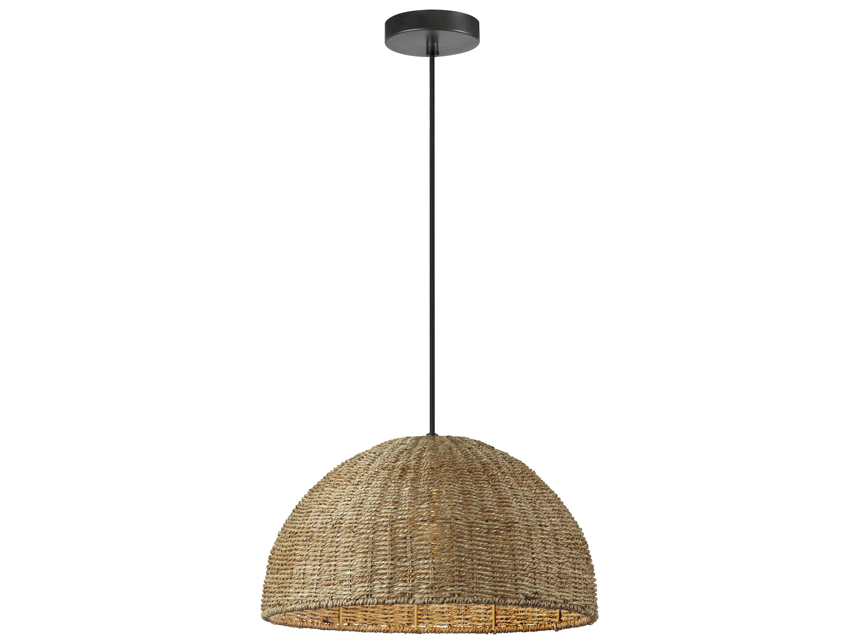 Dainolite Pourel 1-Light Natural Black Brown Dome Pendant