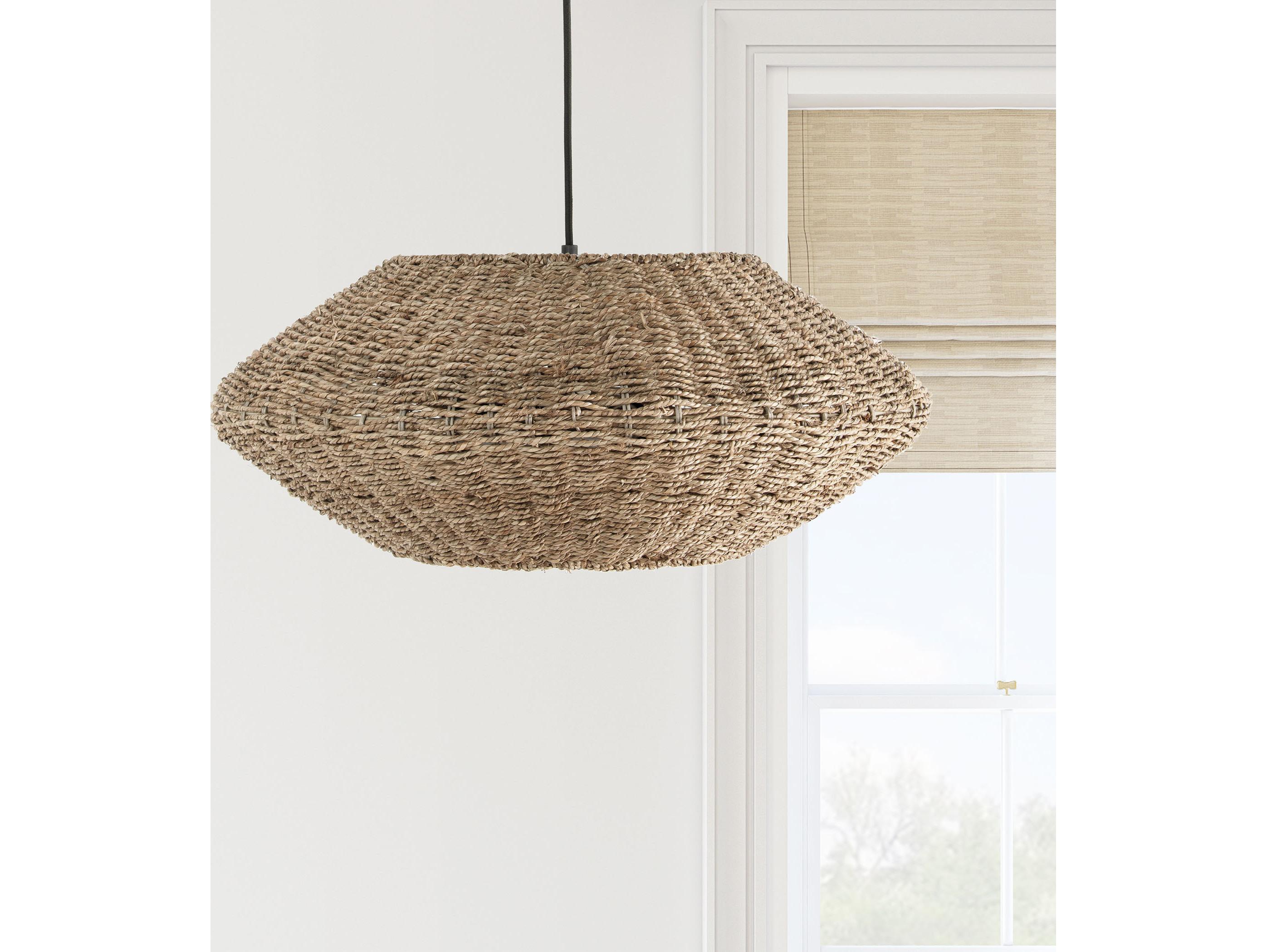 Dainolite Pourel 3-Light Natural Matte Black Brown Pendant