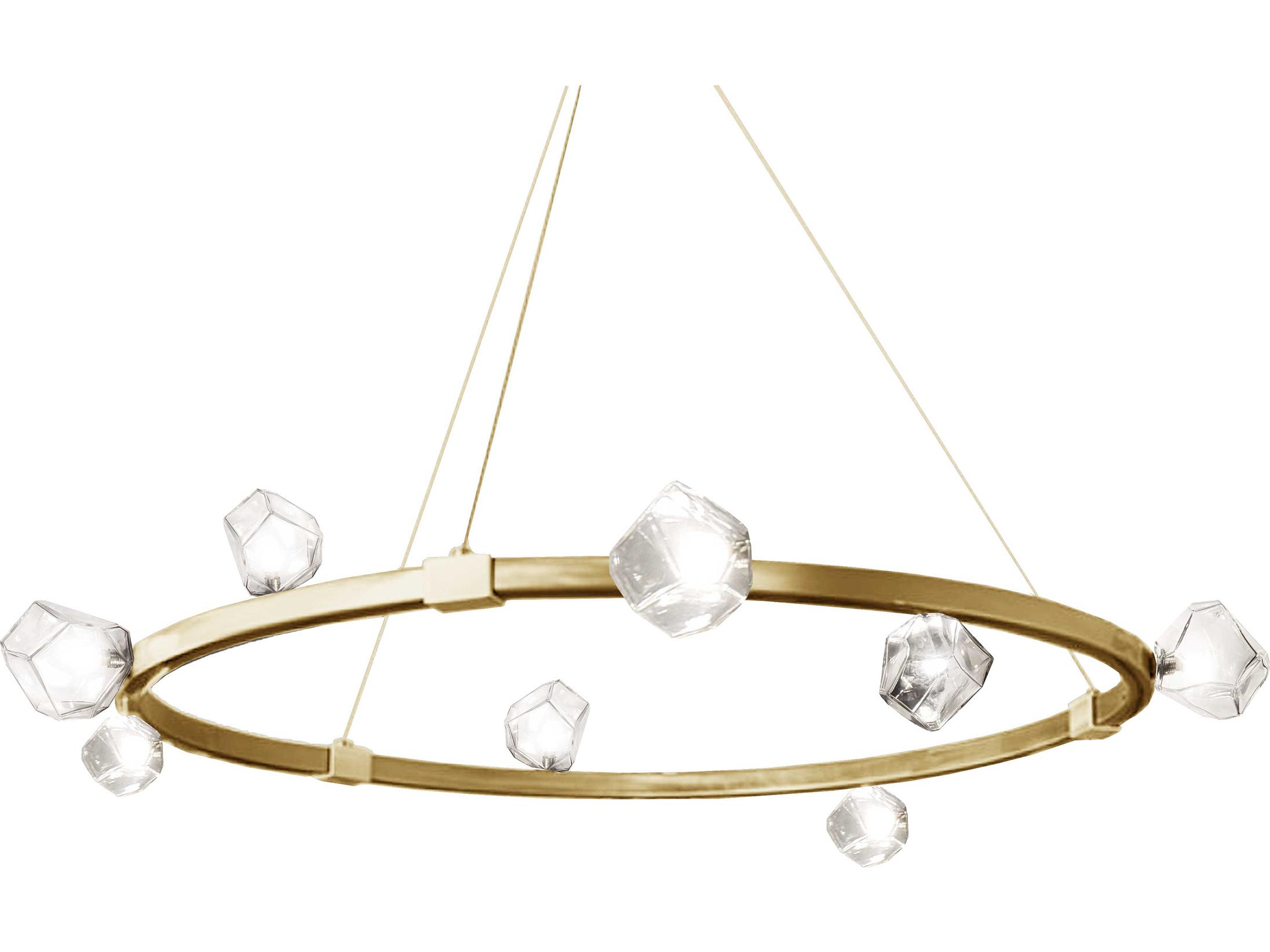 Dainolite Pearlene 12-Light Aged Brass Geometric Round Chandelier