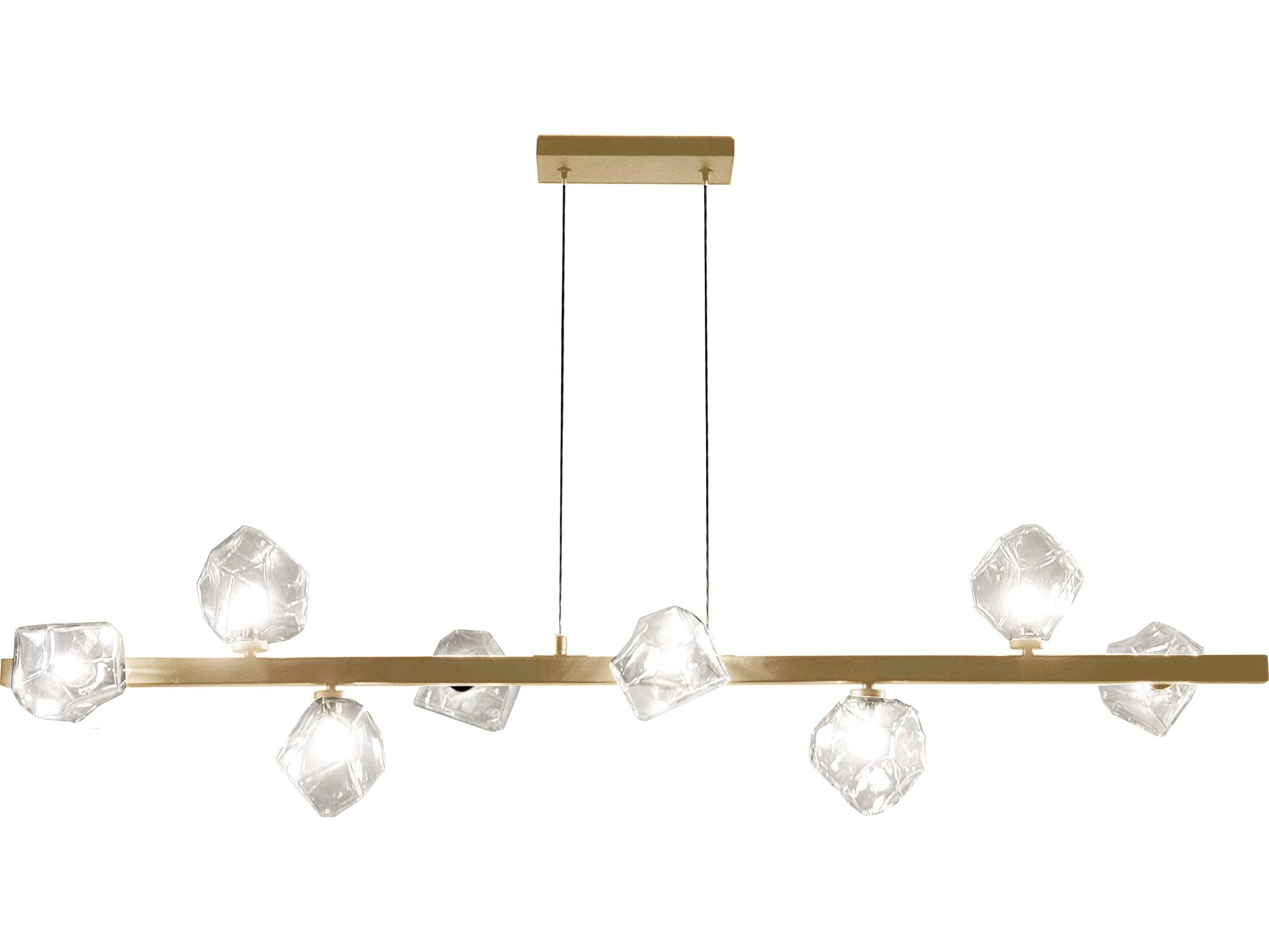 Dainolite Pearlene 8-Light Aged Brass Geometric Island Pendant