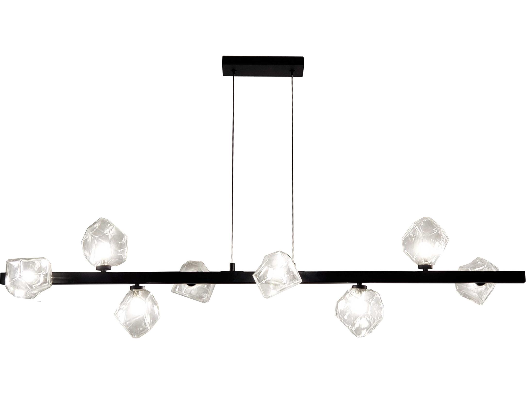 Dainolite Pearlene 8-Light Matte Black Geometric Island Pendant